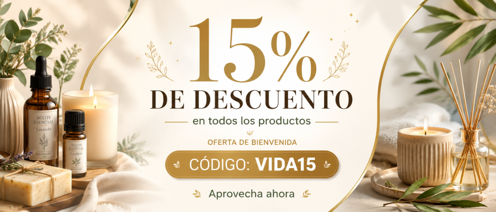 banner 15% de descuento de color claro de fondo