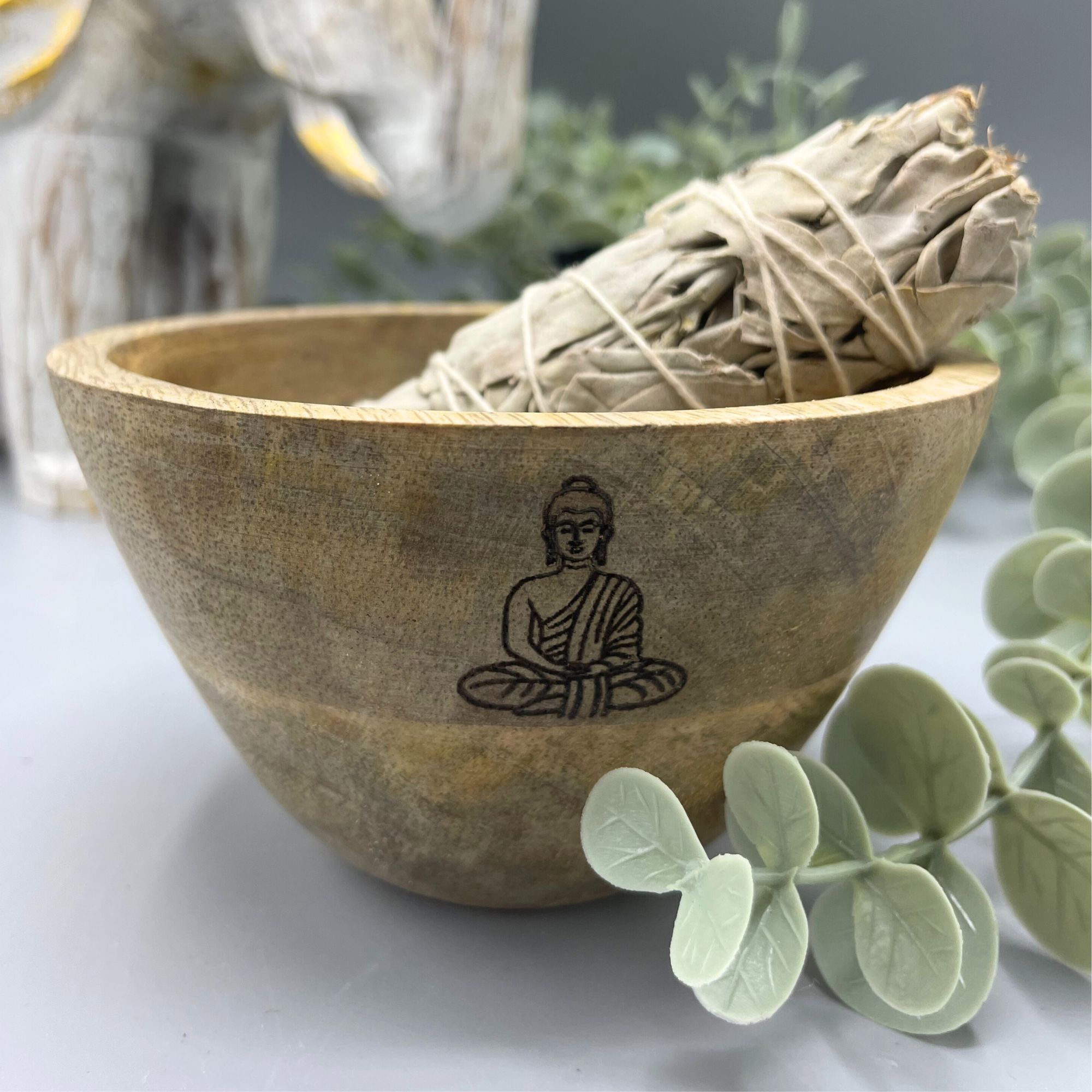 Cuenco de Madera para Ofrendas y Rituales - Buda - 11x7cm - Imagen 3