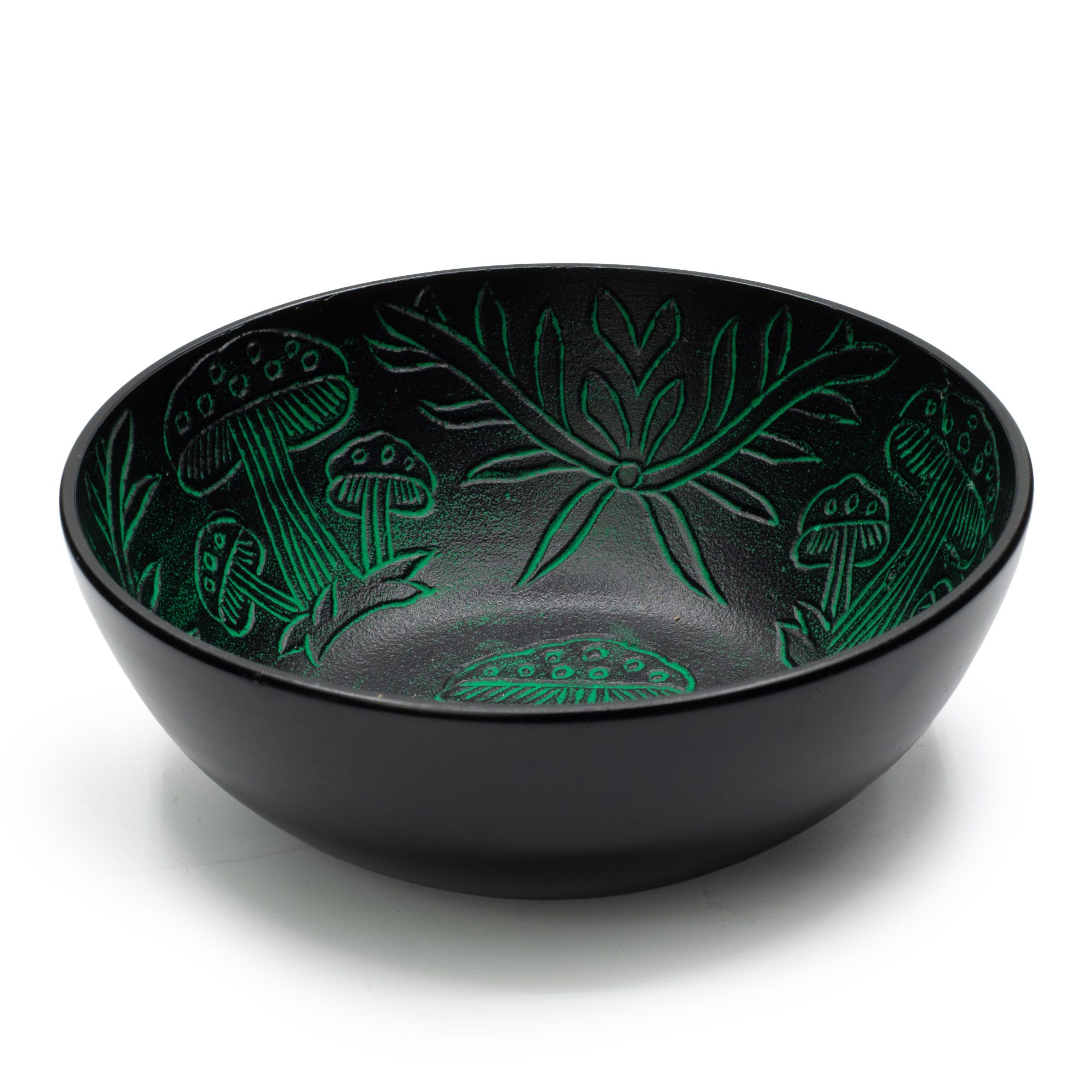 Cuenco tibetano de aluminio - hongo mágico - verde (20cm) - Imagen 4