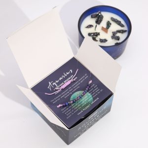 Vela de cristal del zodiaco con pulsera de piedras preciosas - Aquarious
