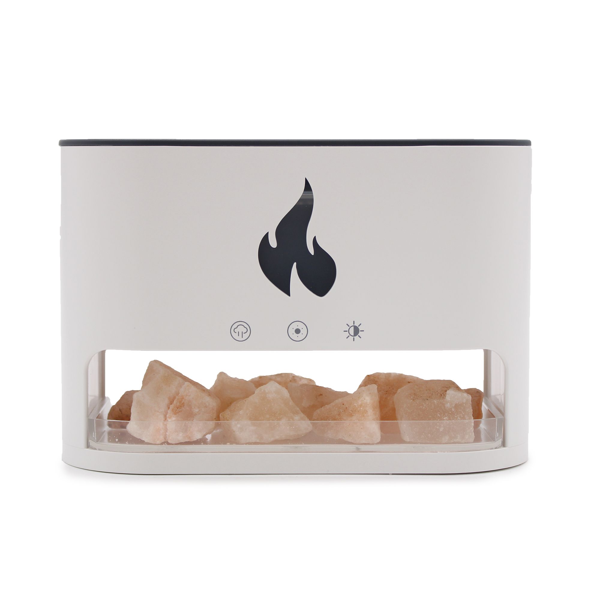 Difusor de Aroma Blaze - Cámara de Sal del Himalaya - USB-C - Efecto Llama (Sal incluida)