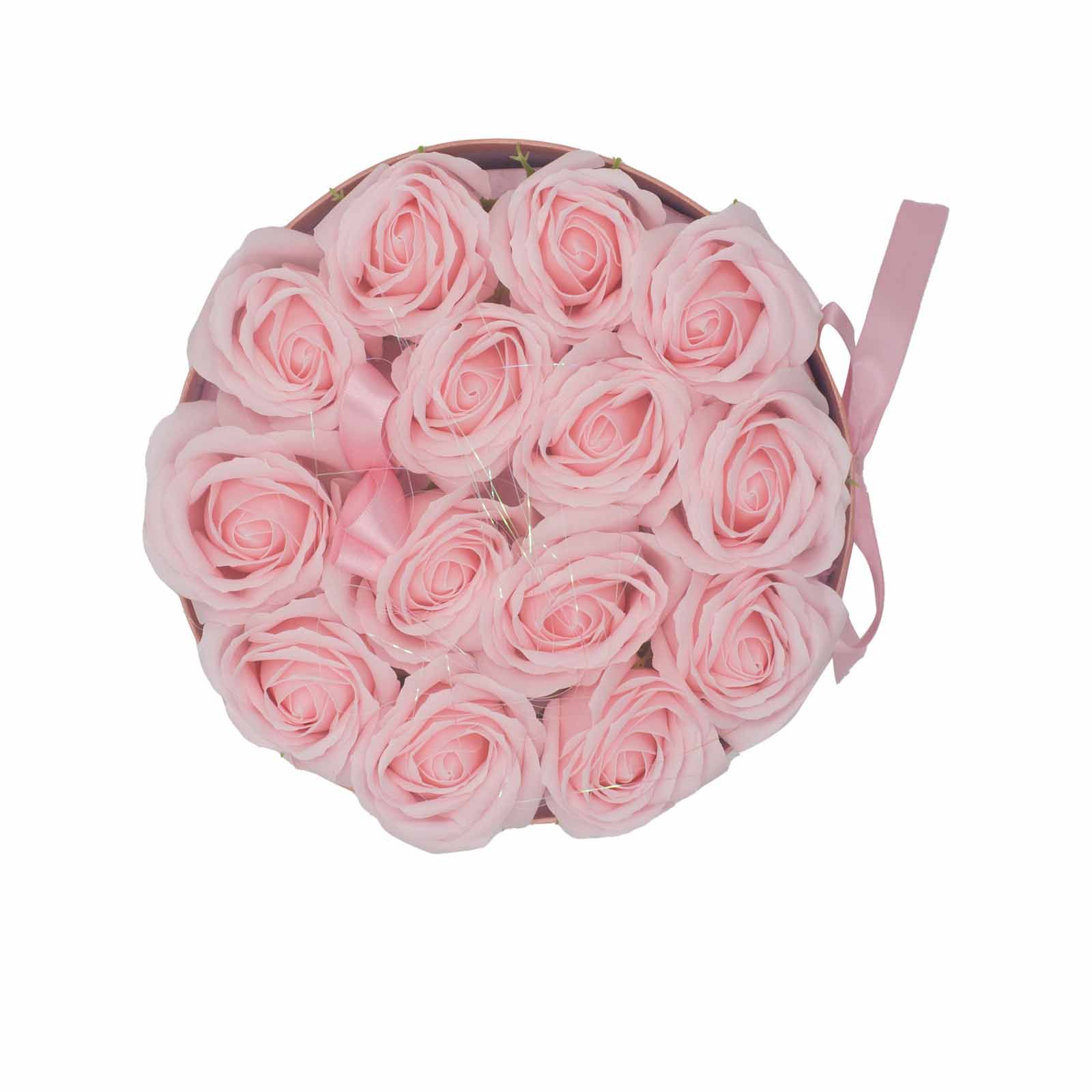 Caja de Regalo - Flor de Jabón 14 Rosas Rosas - ronda - Imagen 7