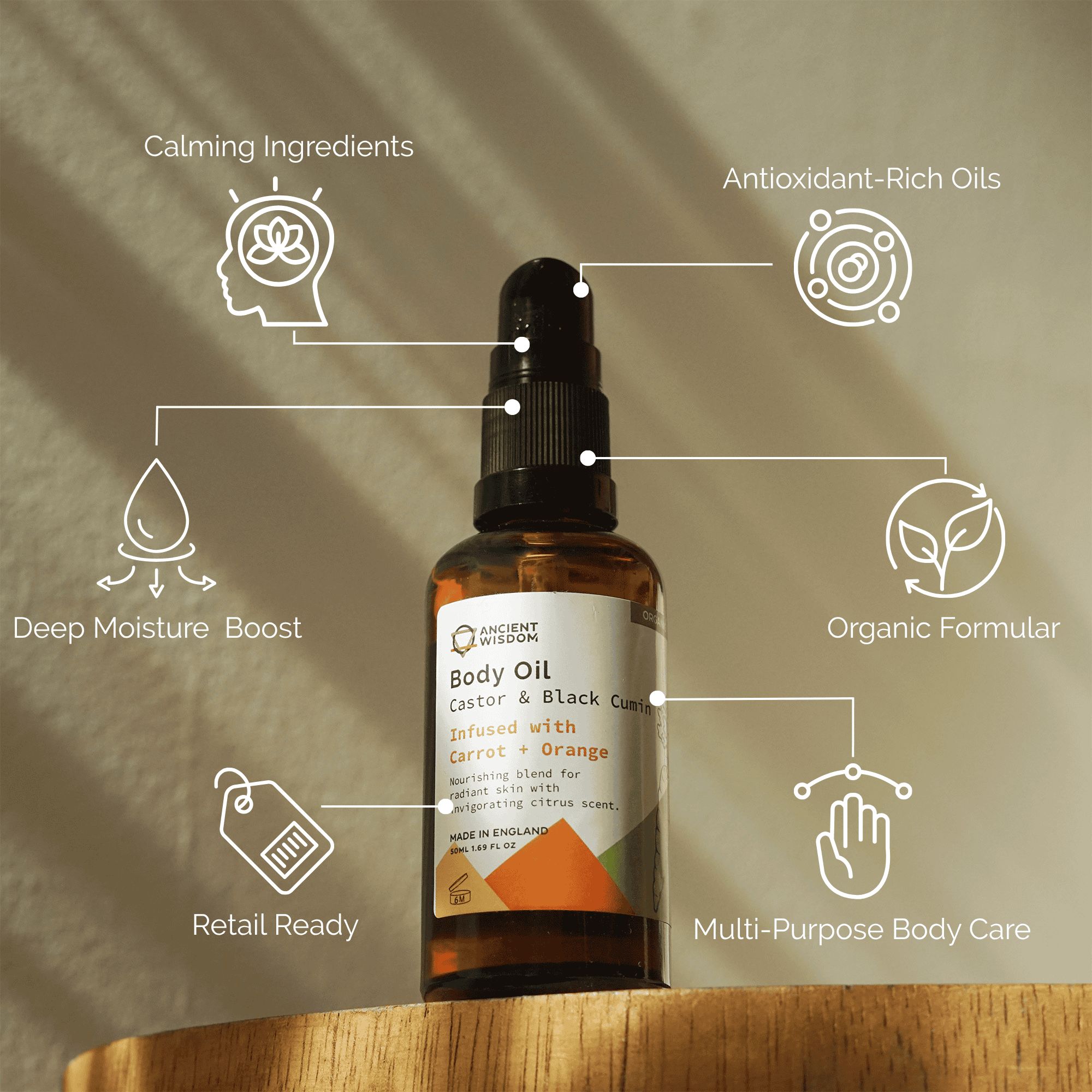 Aceite Corporal Organico 50 ml - Zanahoria y Naranja - Imagen 3
