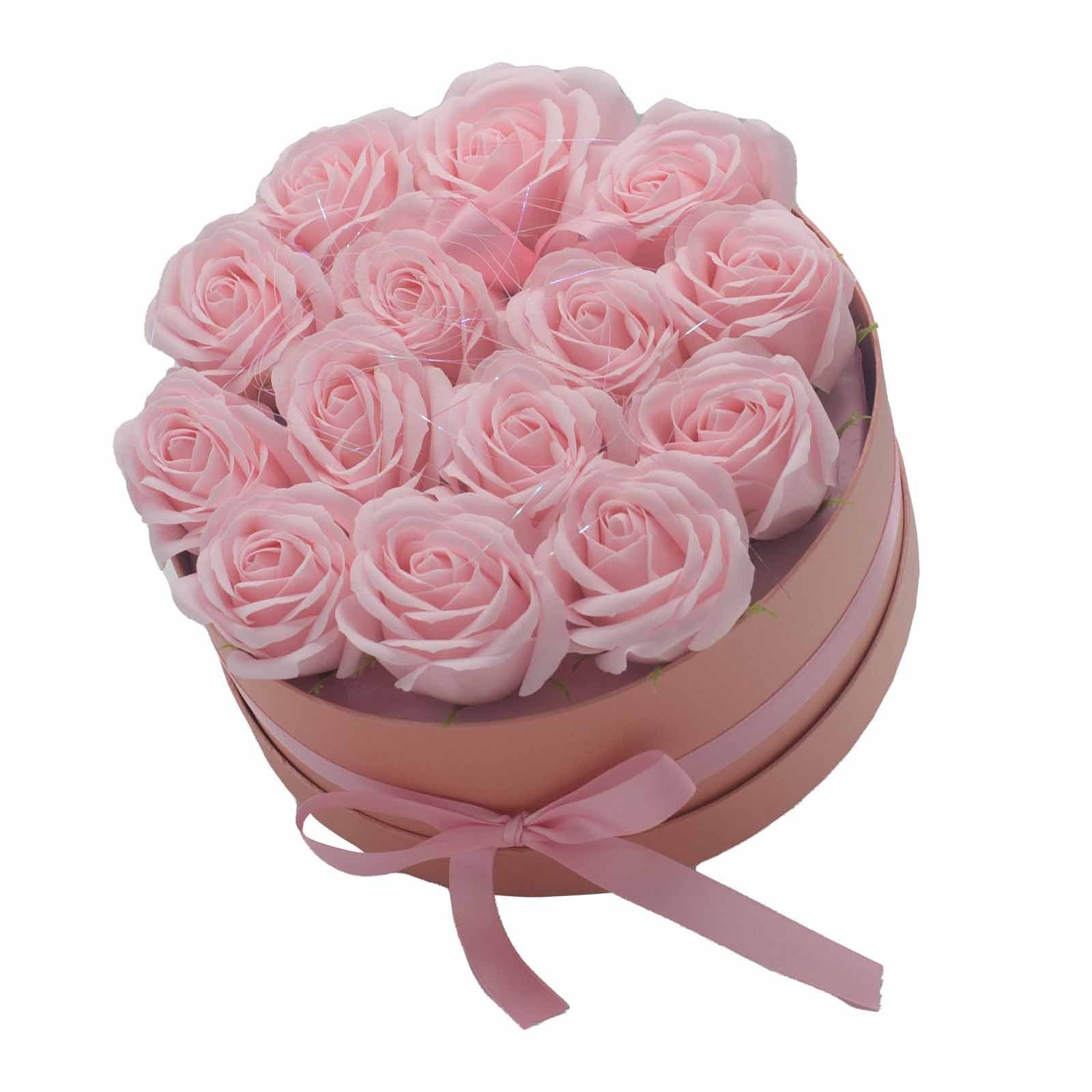 Caja de Regalo - Flor de Jabón 14 Rosas Rosas - ronda - Imagen 5