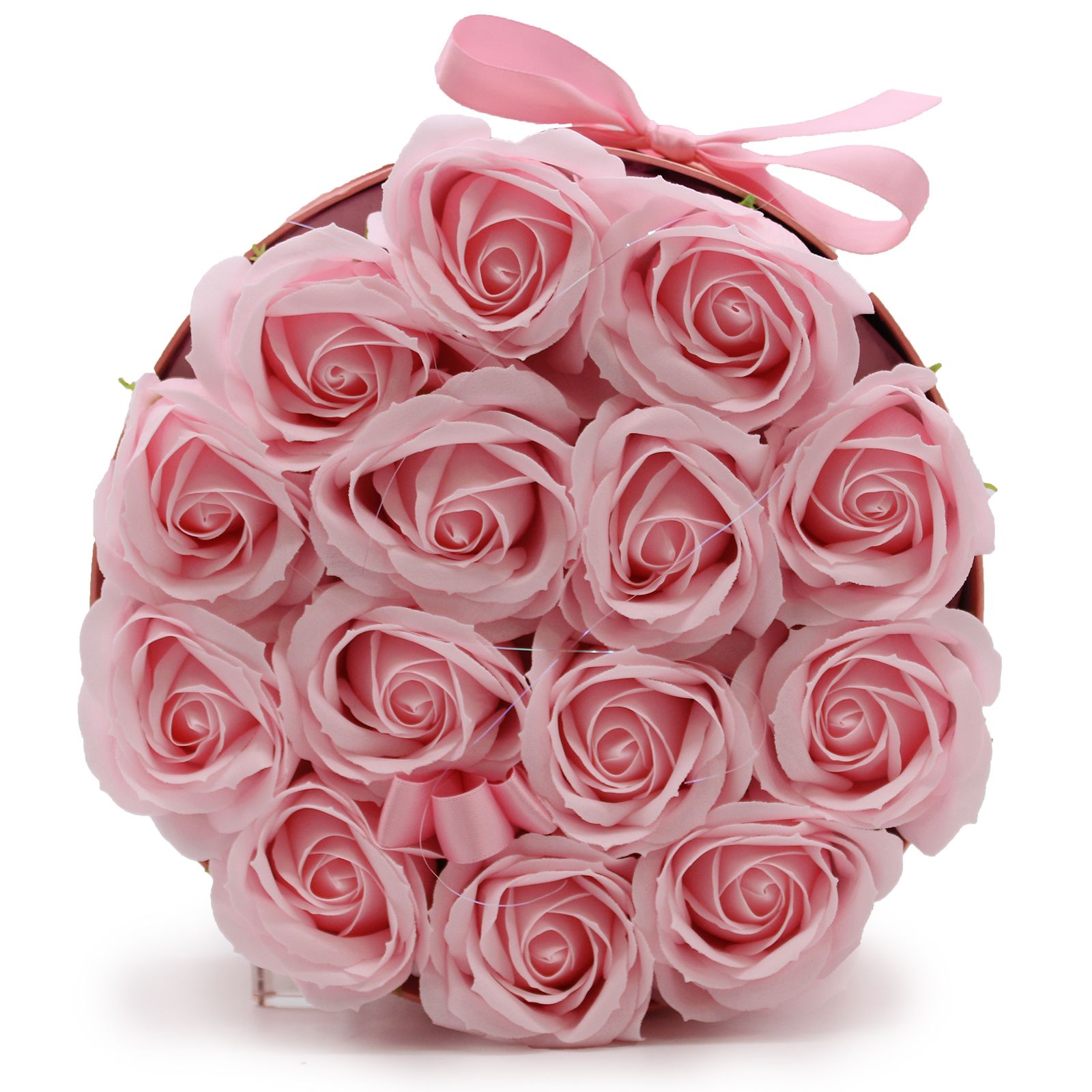 Caja de Regalo - Flor de Jabón 14 Rosas Rosas - ronda - Imagen 2