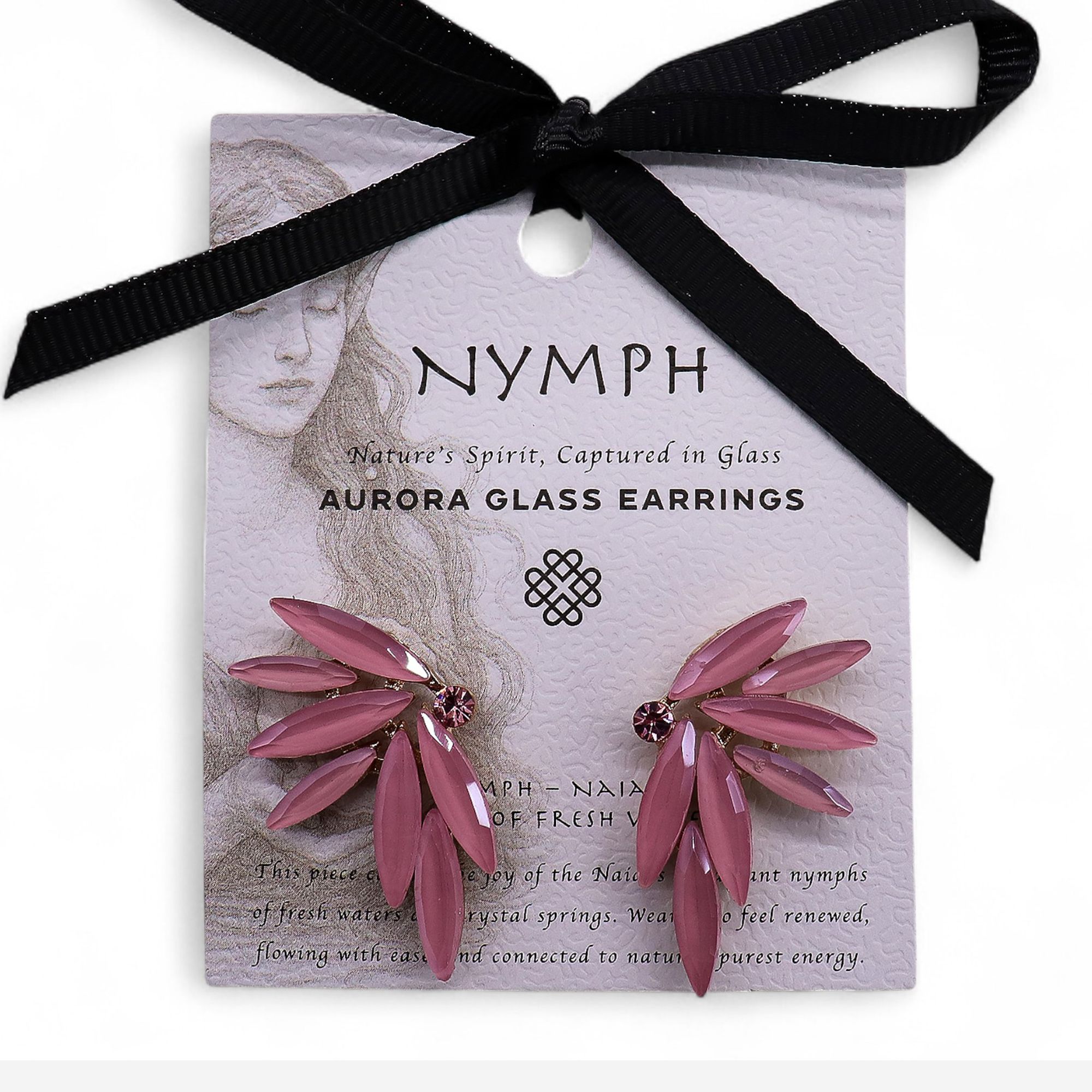 Pendientes de Cristal Vintage - Hadas - Cuarzo Rosa - Imagen 2