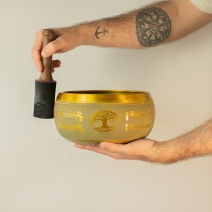 Gran cuenco tibetano de aluminio - Buda del Árbol de la Vida - color cobre (19cm)
