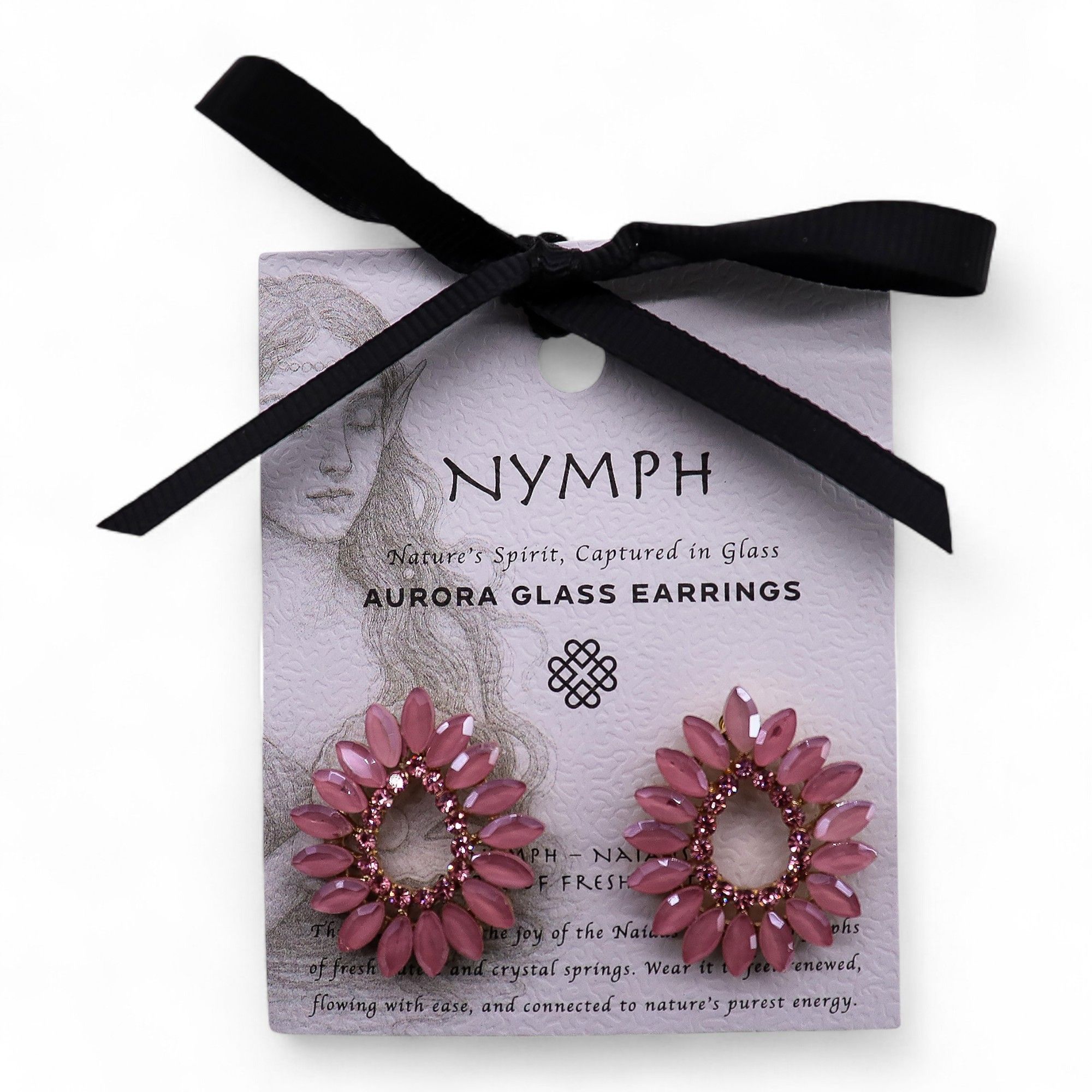 Pendientes de Cristal Vintage - Aro - Cuarzo Rosa - Imagen 4