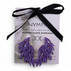 Pendientes de Cristal Vintage - Alas de ángel - Lavanda