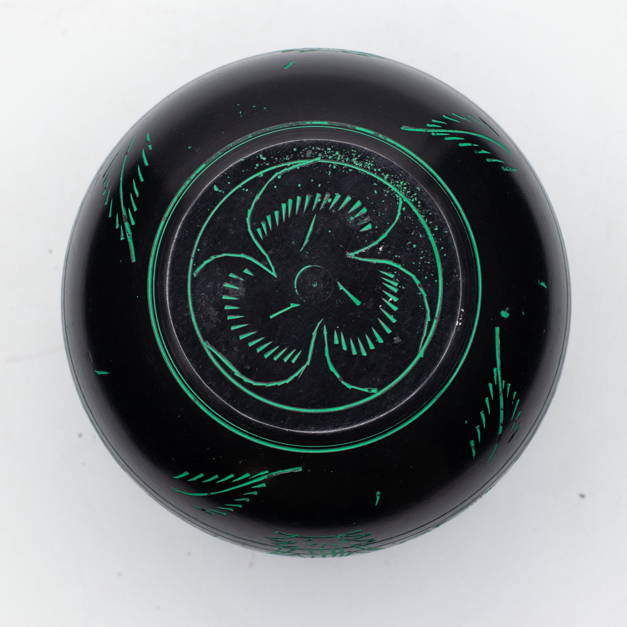 Cuenco tibetano de caldero - Hongo mágico - Verde (15cm) - Imagen 3