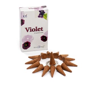 Conos de incienso violeta