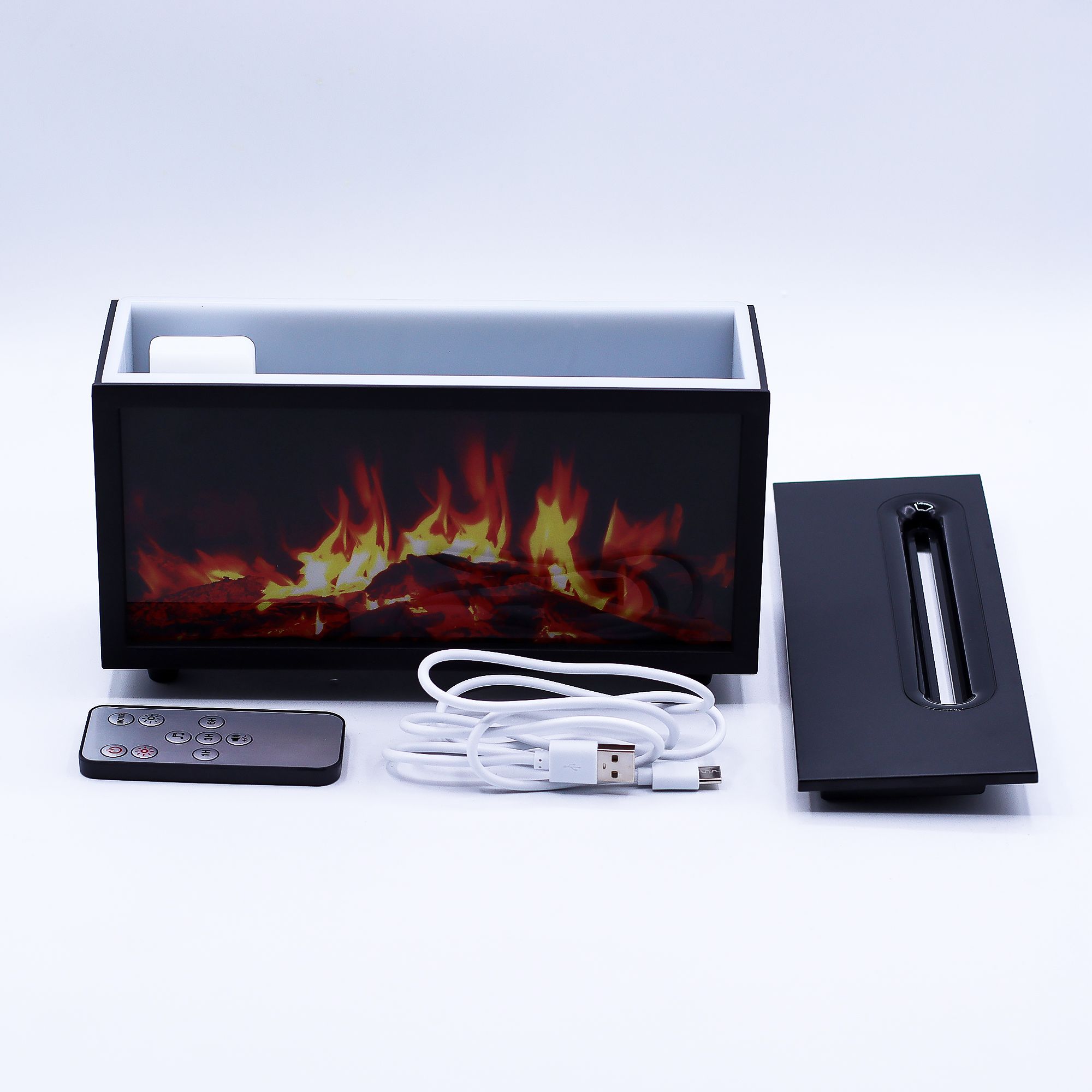Difusor de aroma con efecto de llama y sonido de aves - USB negro - Cambio de color - Imagen 2