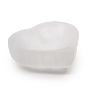 Cuenco de corazón de selenita - 10cm