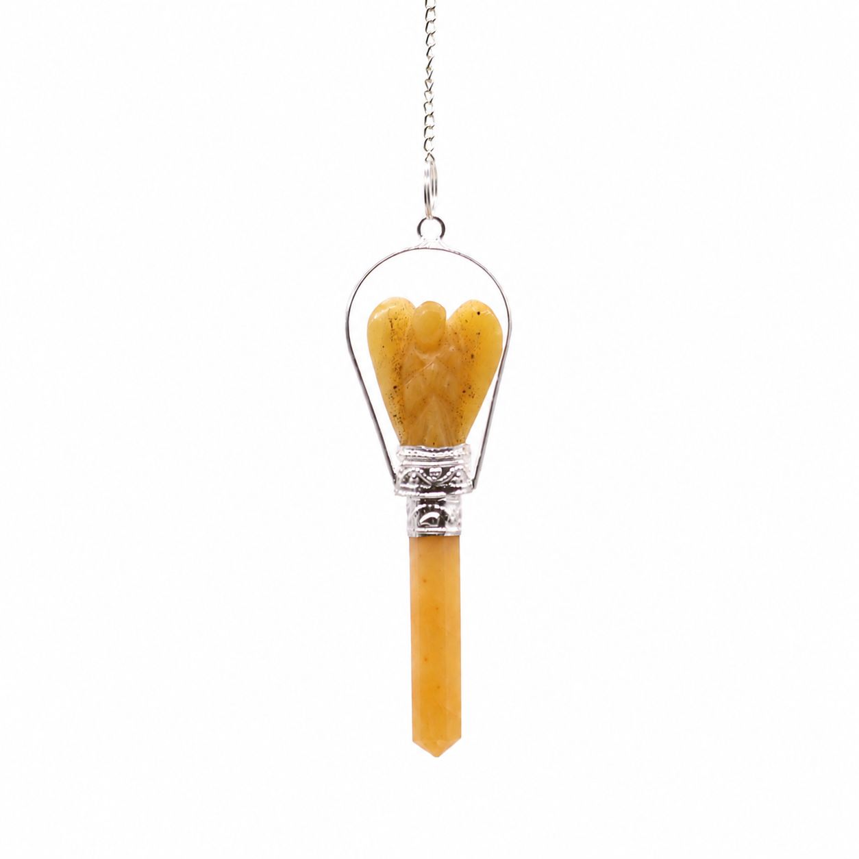 Péndulo de ángel con anillo de cuarzo amarillo - Imagen 2