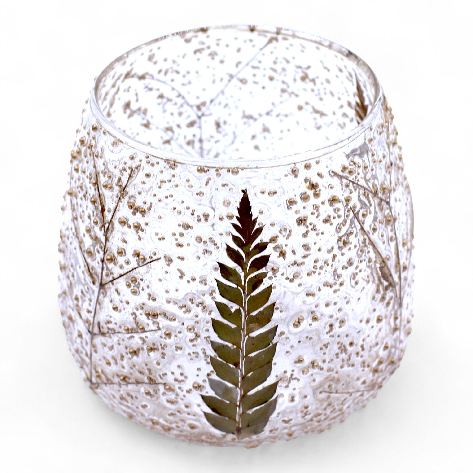 Portavelas recto de Vidrio floral natural - Pino (10x9cm) - Imagen 8