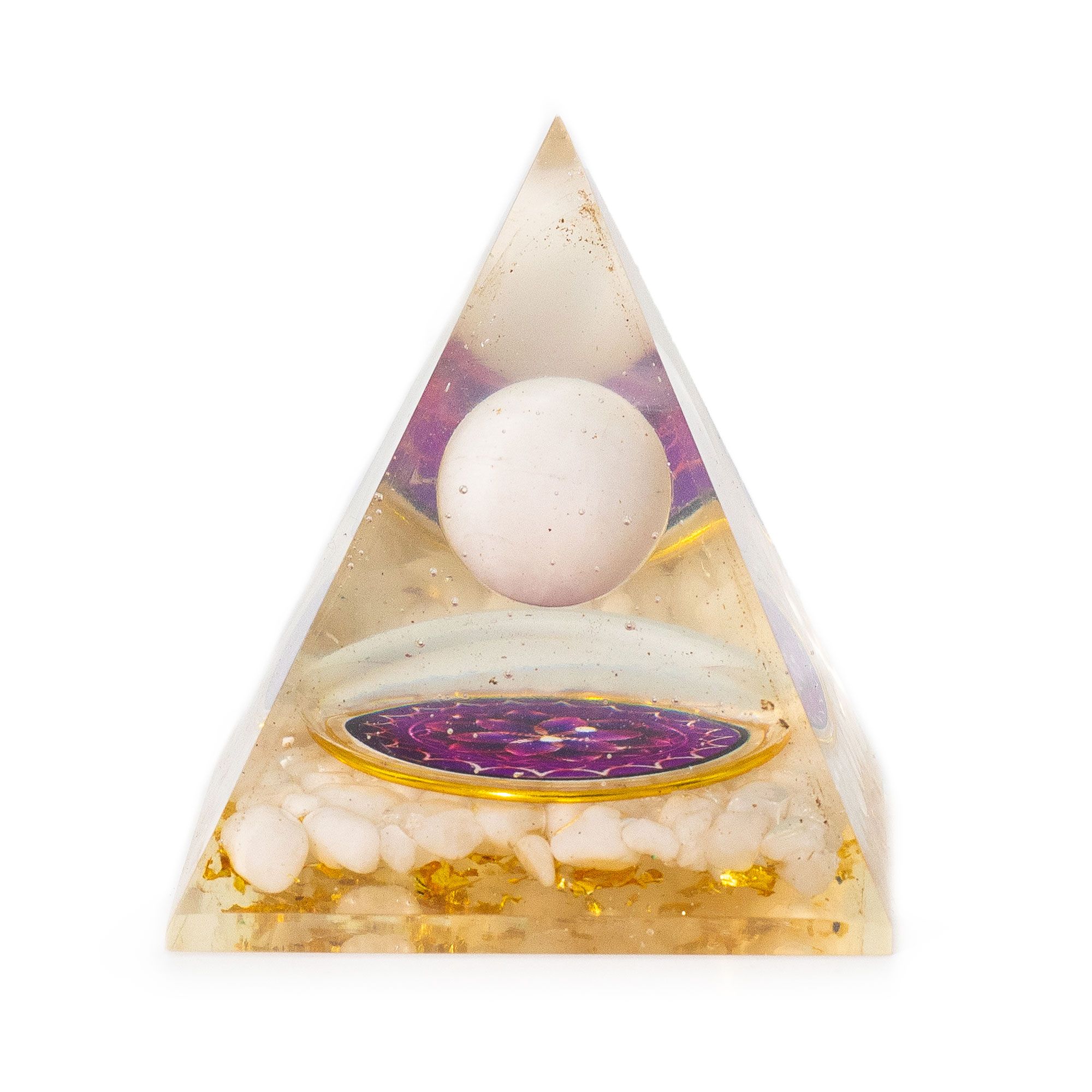 Pirámides de orgonita medianas 7x6 cm - Esfera de cuarzo flotante - Trozos de cuarzo - Imagen 3