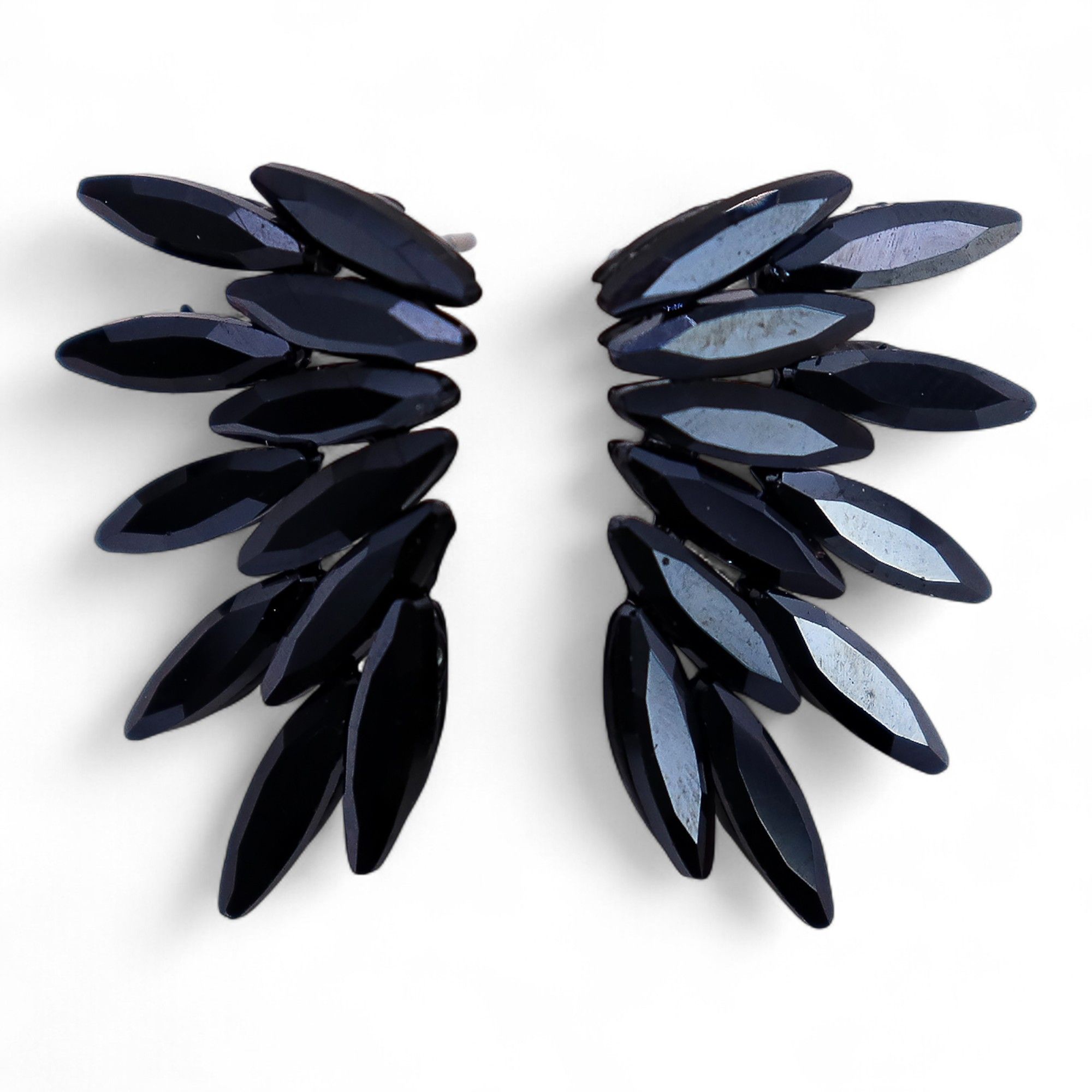 Pendientes de Cristal Vintage - Hadas - Negro Azabache - Imagen 2