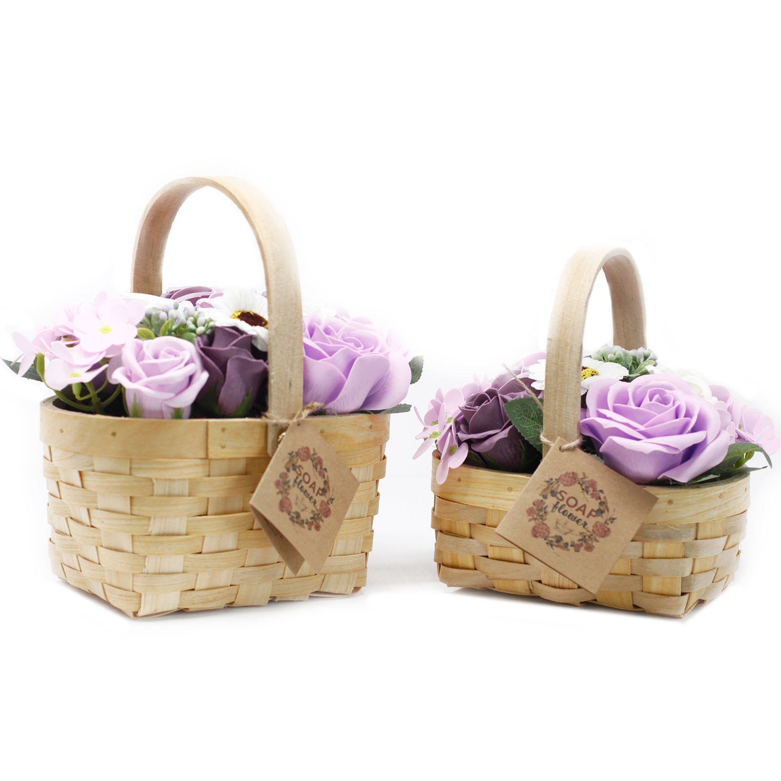 Ramo en canasta de mimbre - rosa med - Imagen 3