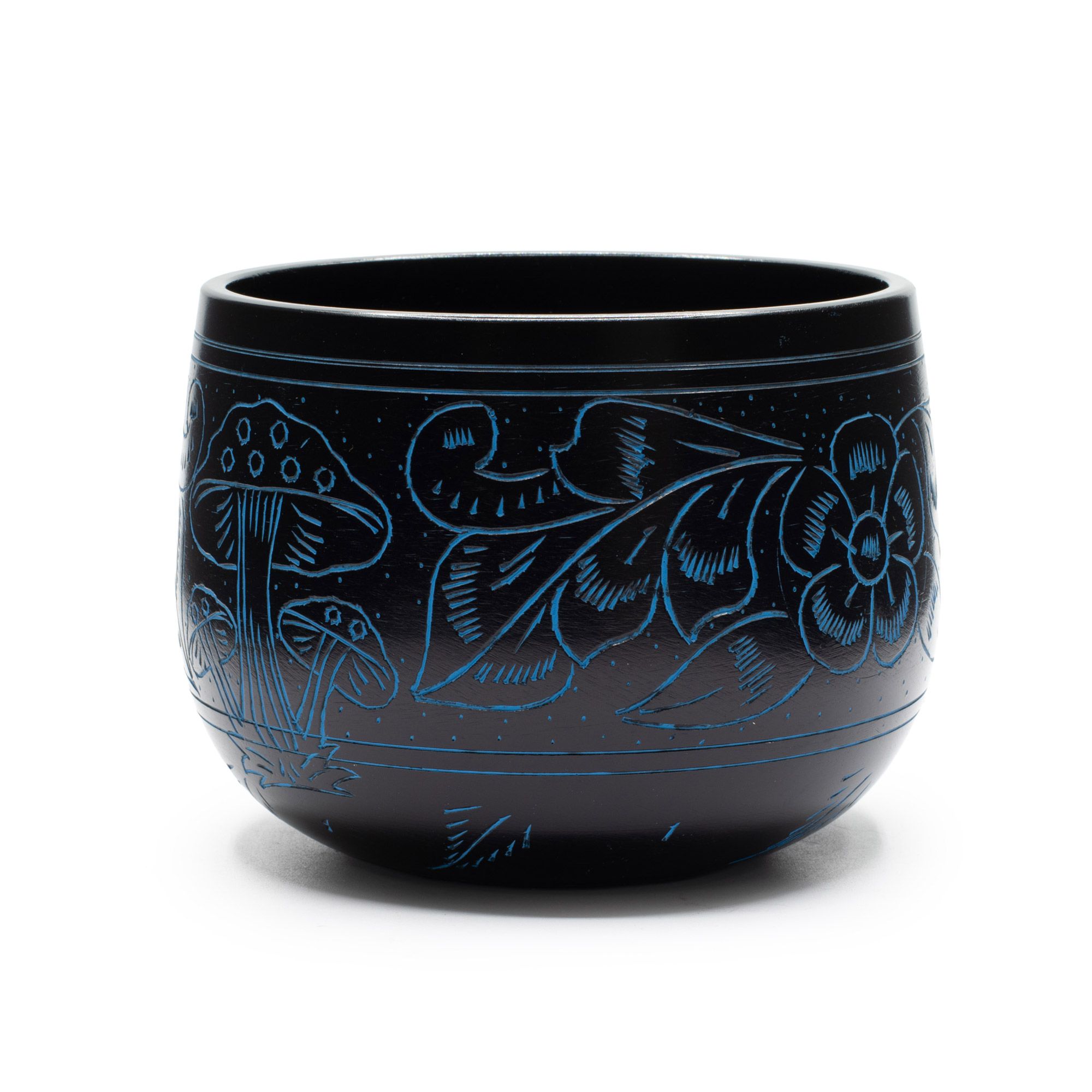 Cuenco tibetano de caldero - Hongo mágico - Azul (15 cm) - Imagen 6