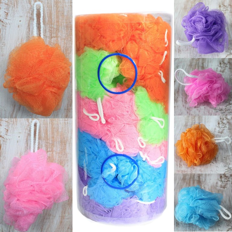 Esponja de baño en tubo de exhibición