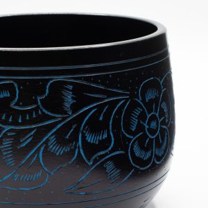 Cuenco tibetano de caldero - Hongo mágico - Azul (15 cm)