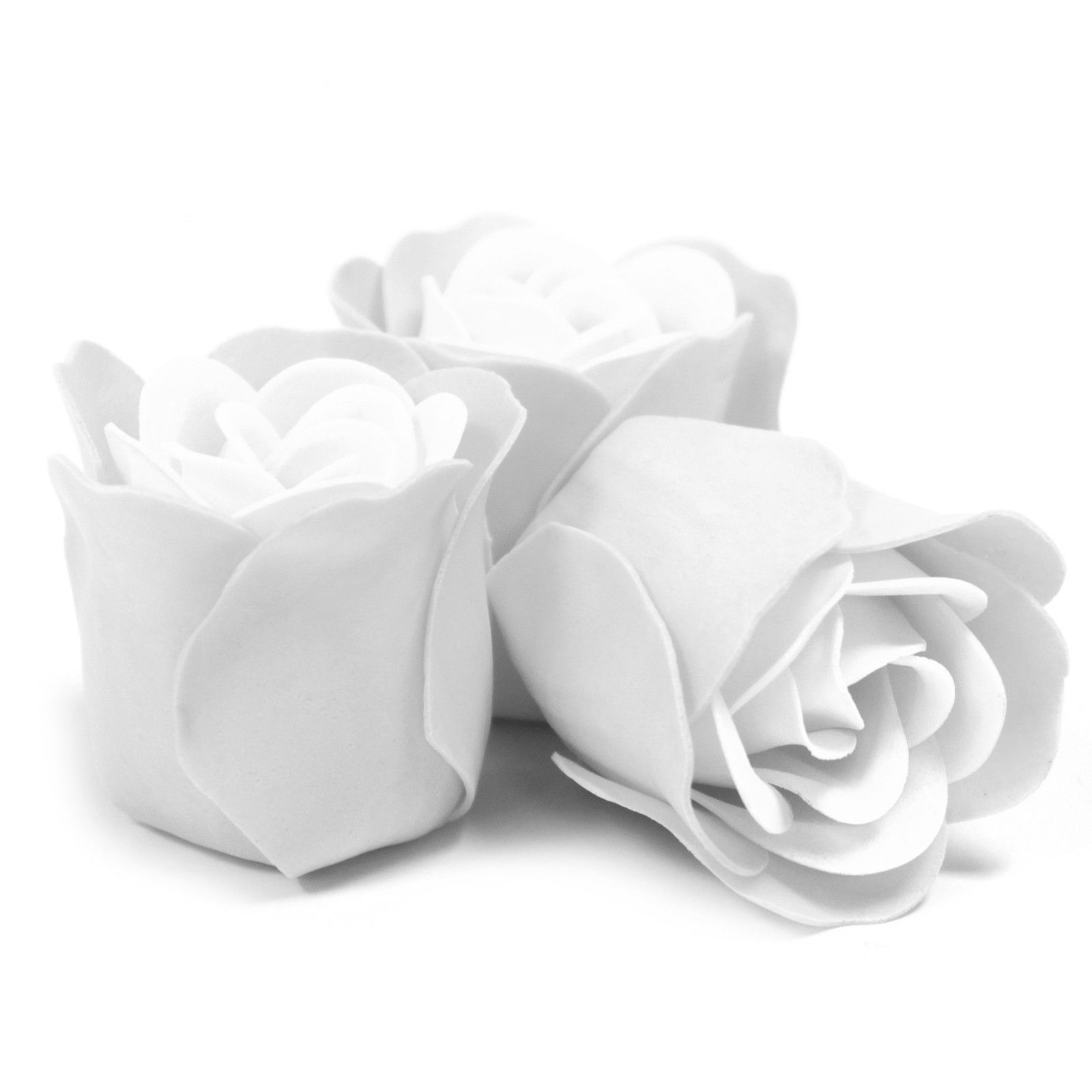 Set de 3 flores de jabón caja corazón - rosas blanca - Imagen 4