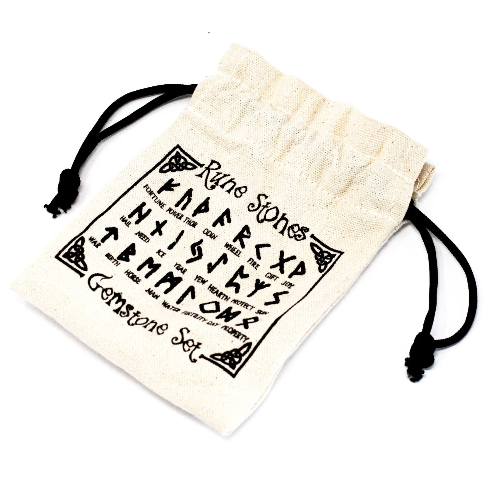 juego de Runa de la India en bolsas - Ágata blanca - Imagen 3