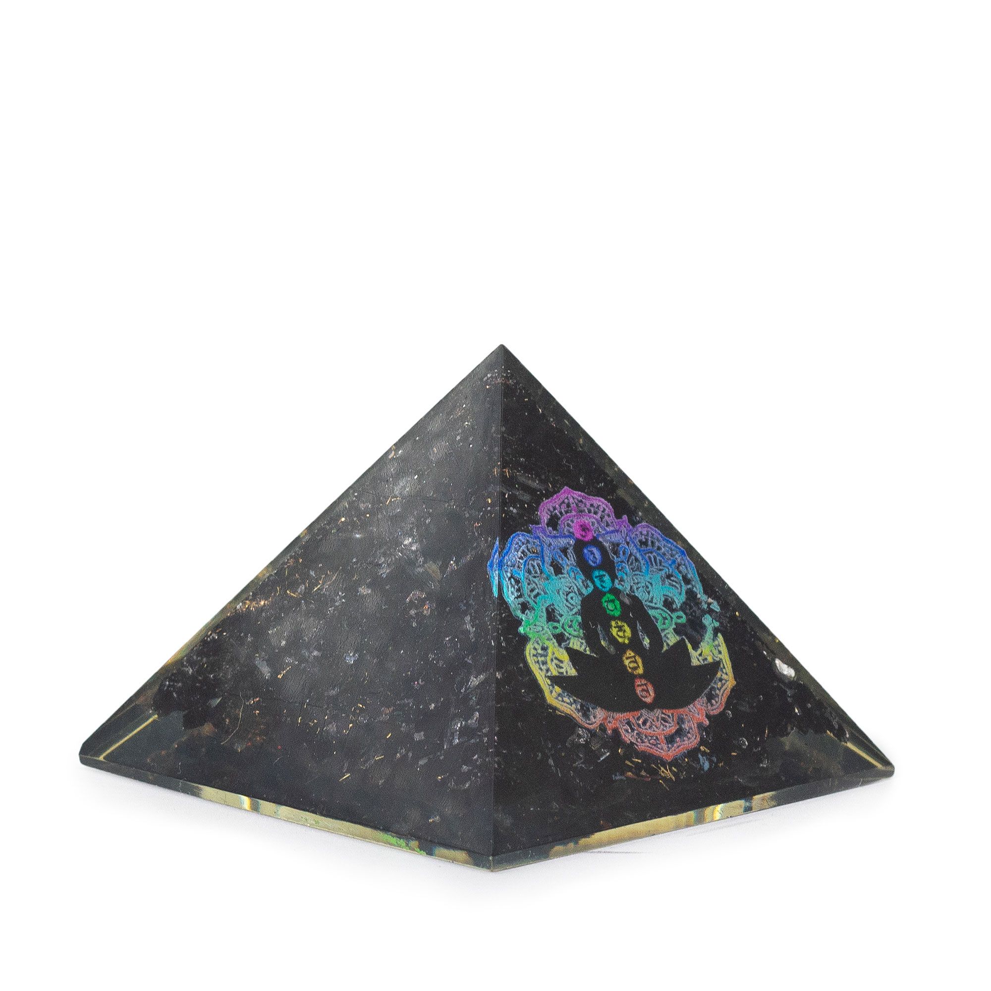 Pequeñas pirámides de orgonita 5.5x4.5cm - Chakra de Buda - Chips de turmalina negra - Imagen 2