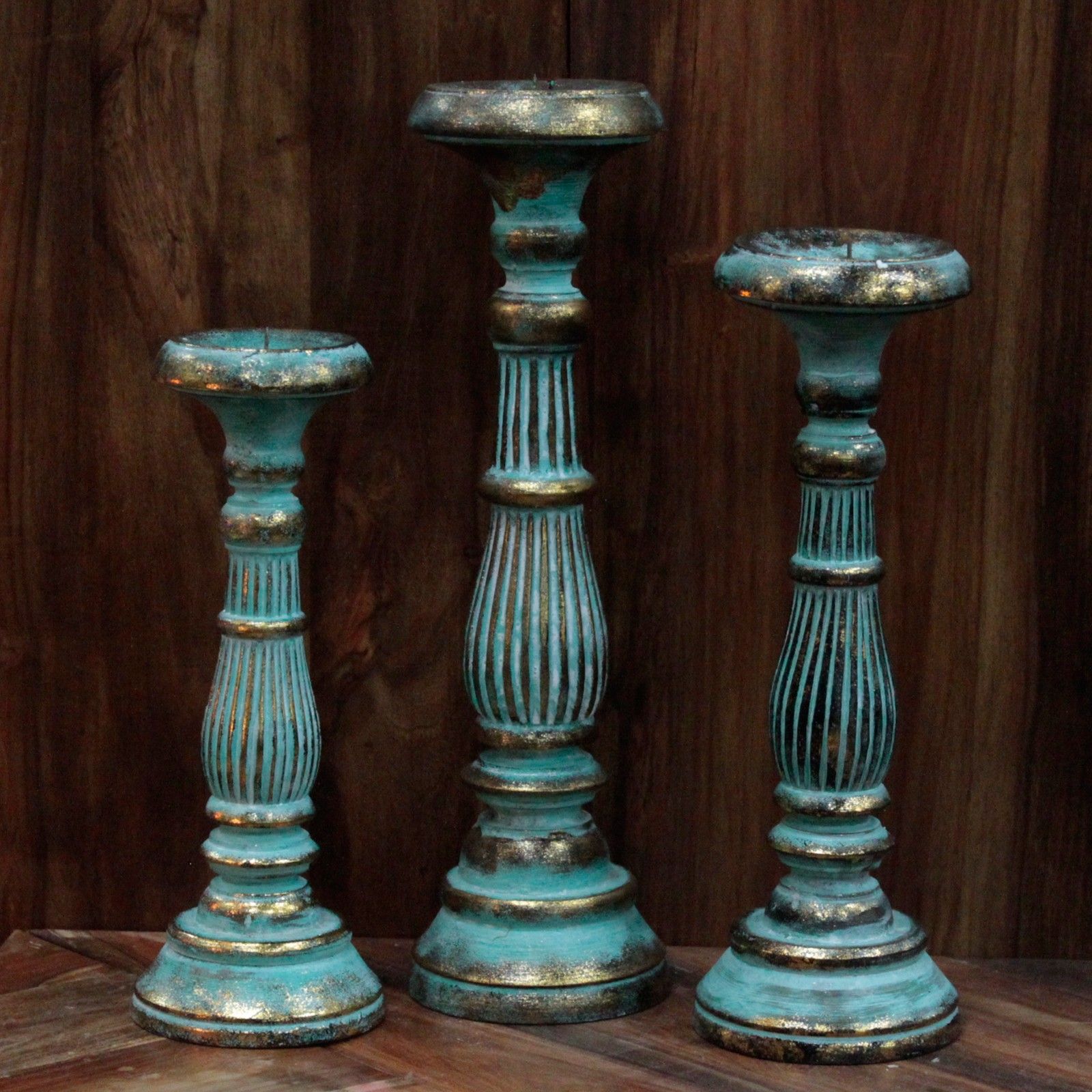 Soporte de vela grande - Turquois Gold - Imagen 3