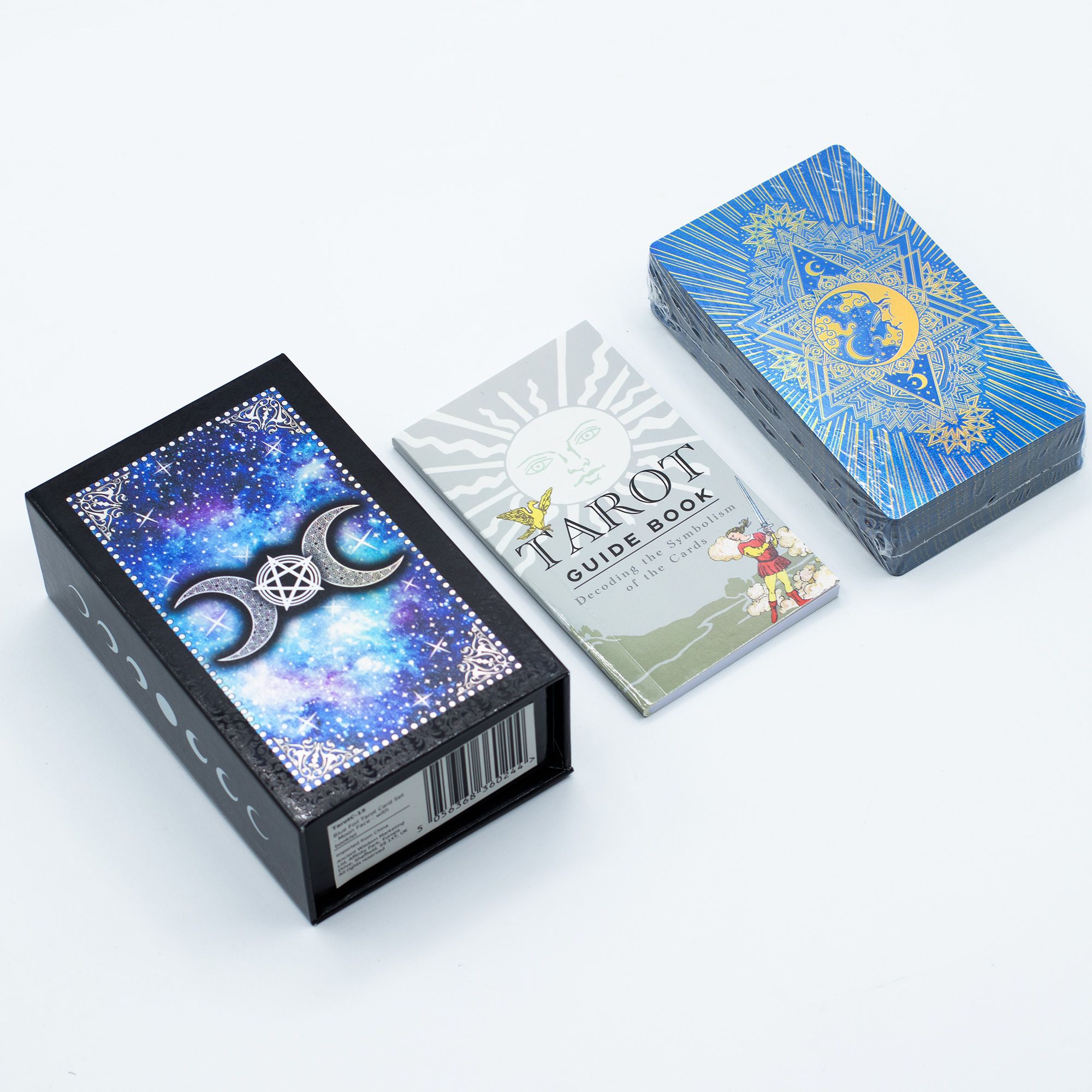 Conjunto de cartas de Tarot con lámina azul - Cara de la Luna - con folleto - Imagen 2