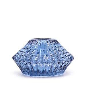 Portavelas reversible con diseño de flor para cena / vela de té - Azul