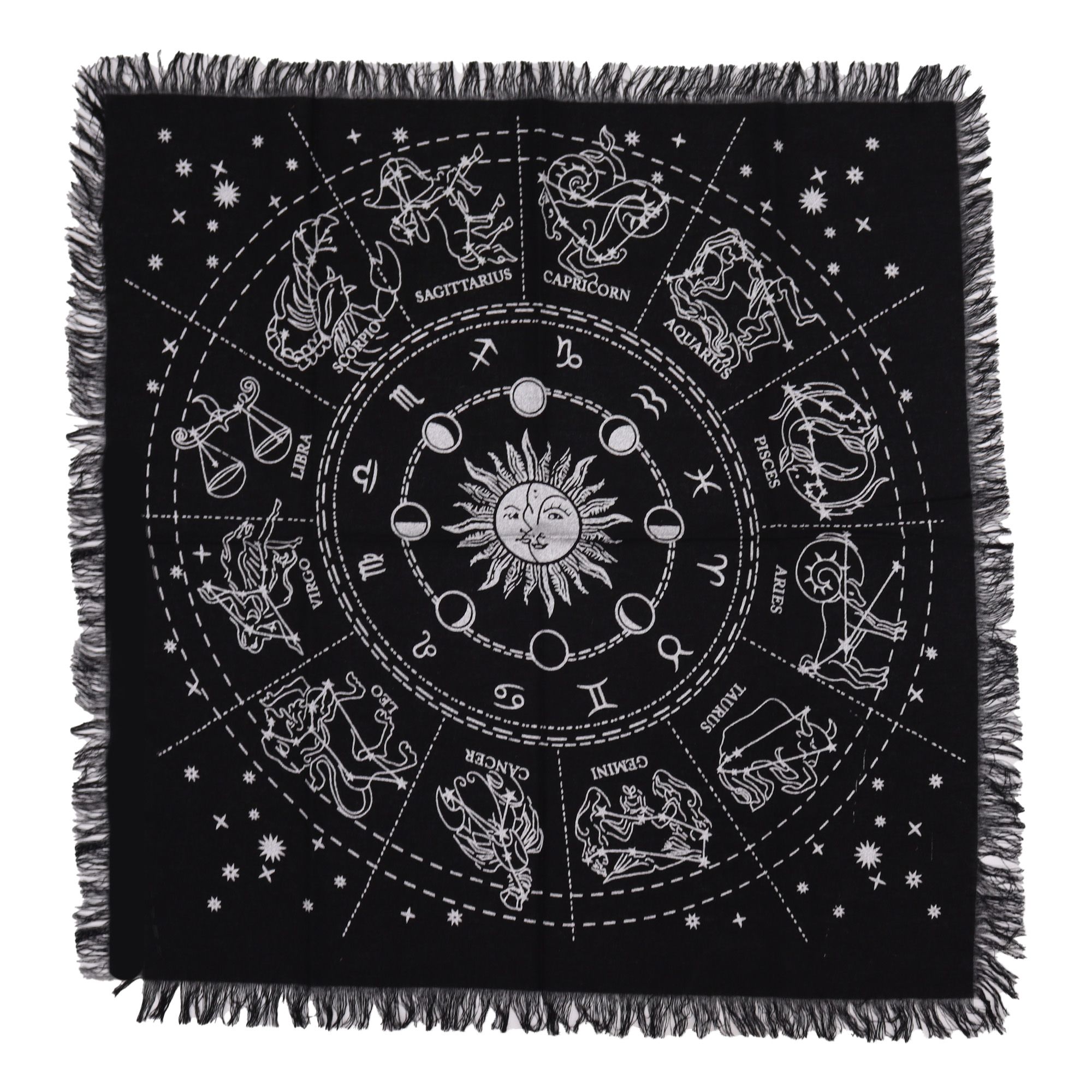 Mantel de altar esotérico con flecos - Horóscopo - Imagen 2