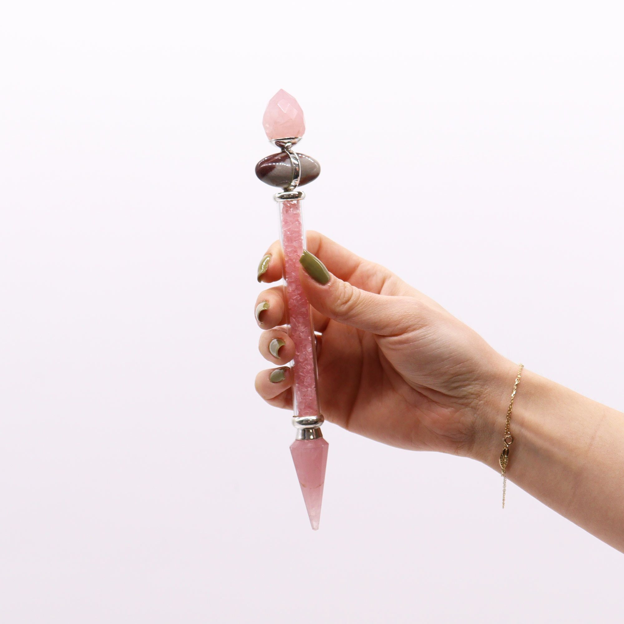 Varita Magica Shiva Lingam - Cuarzo Rosa - Amor - Imagen 2