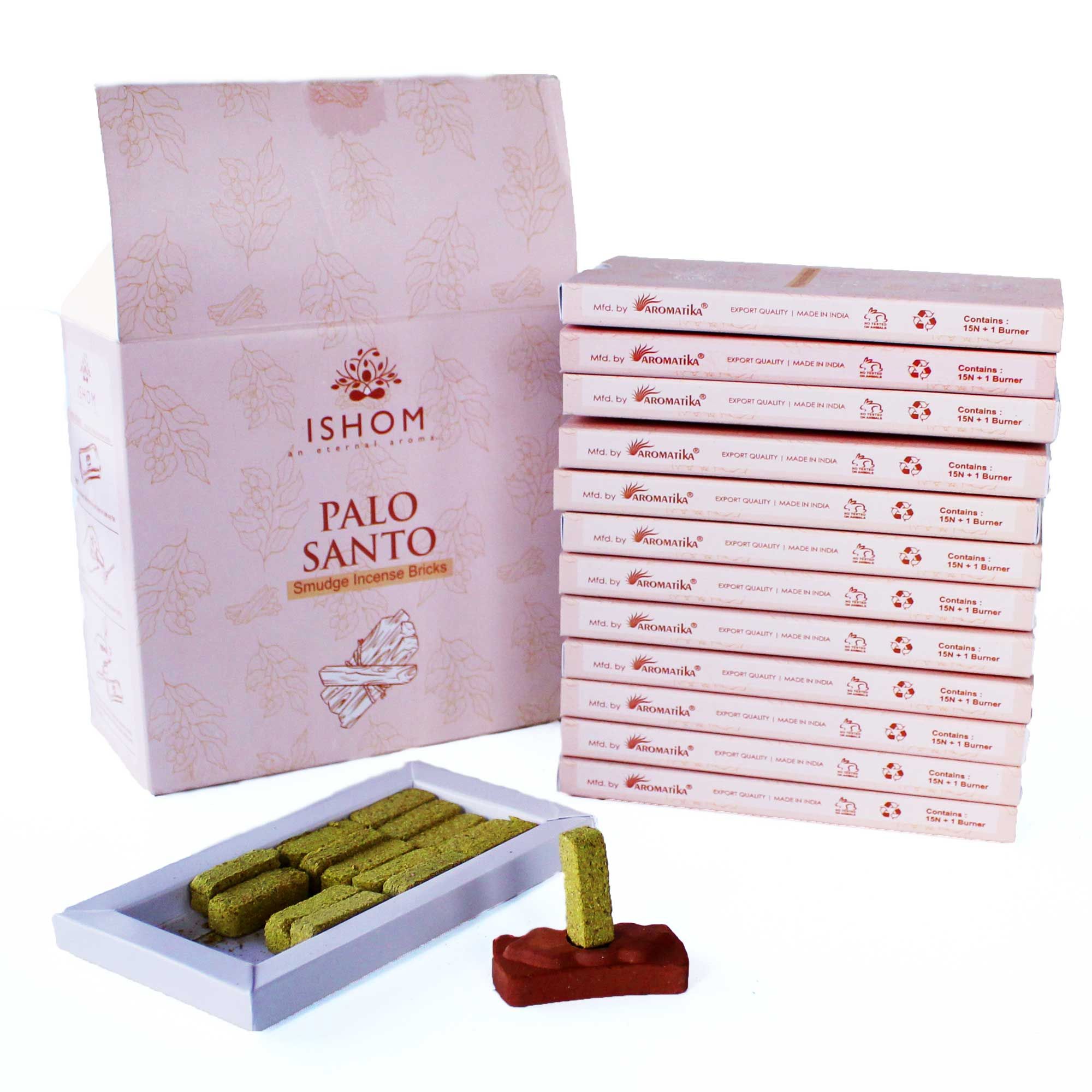 Pack of 15 Natural Incense Smudge Bricks and Burner - Palo Santo - Imagen 2