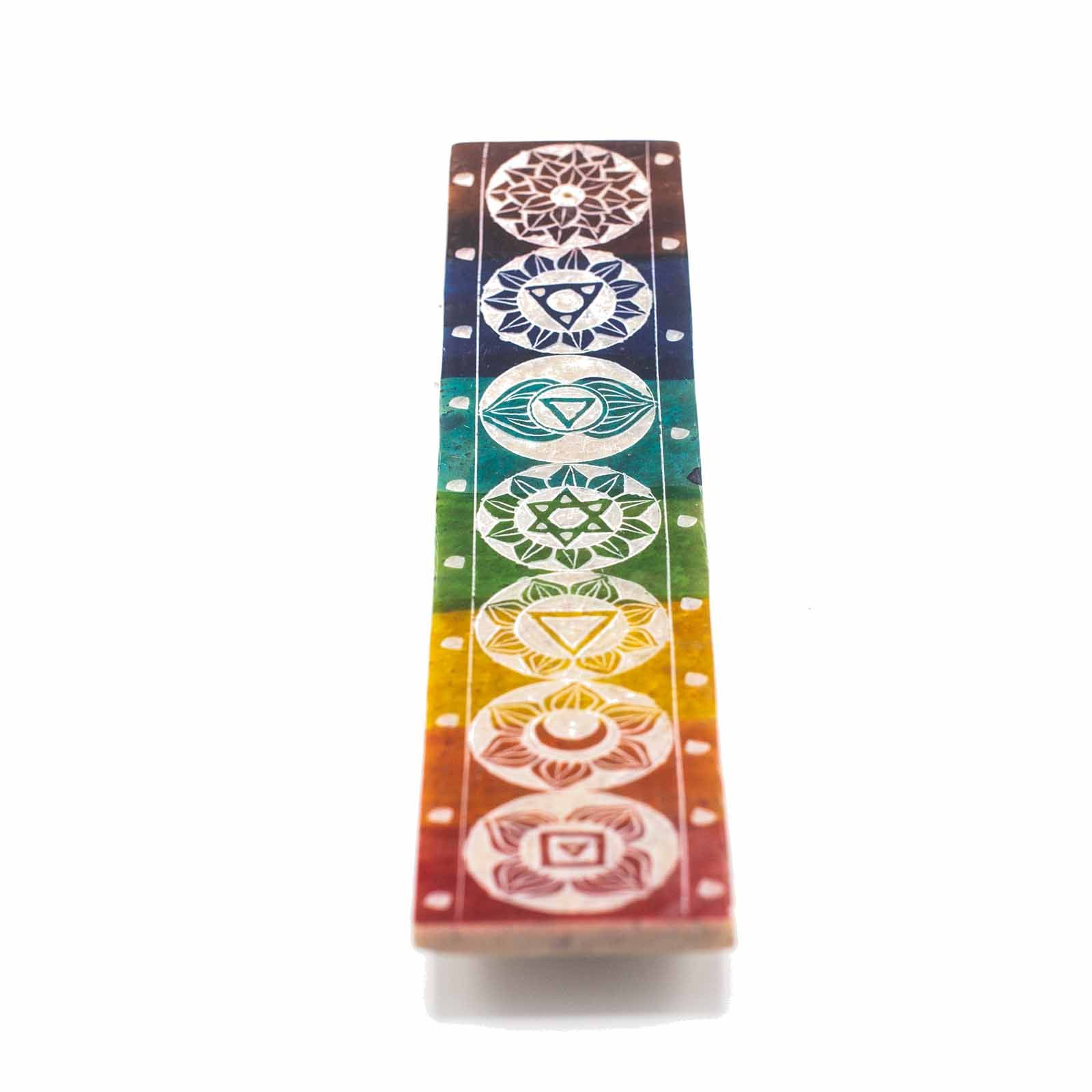 Porta Incienso de Esteatita Siete Chackra - 26x5cm - Imagen 2