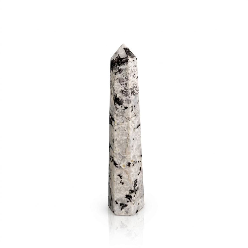 Piedra preciosa de punta obelisco de seis caras, aprox. 17 cm - piedra luna arcoíris - Imagen 5