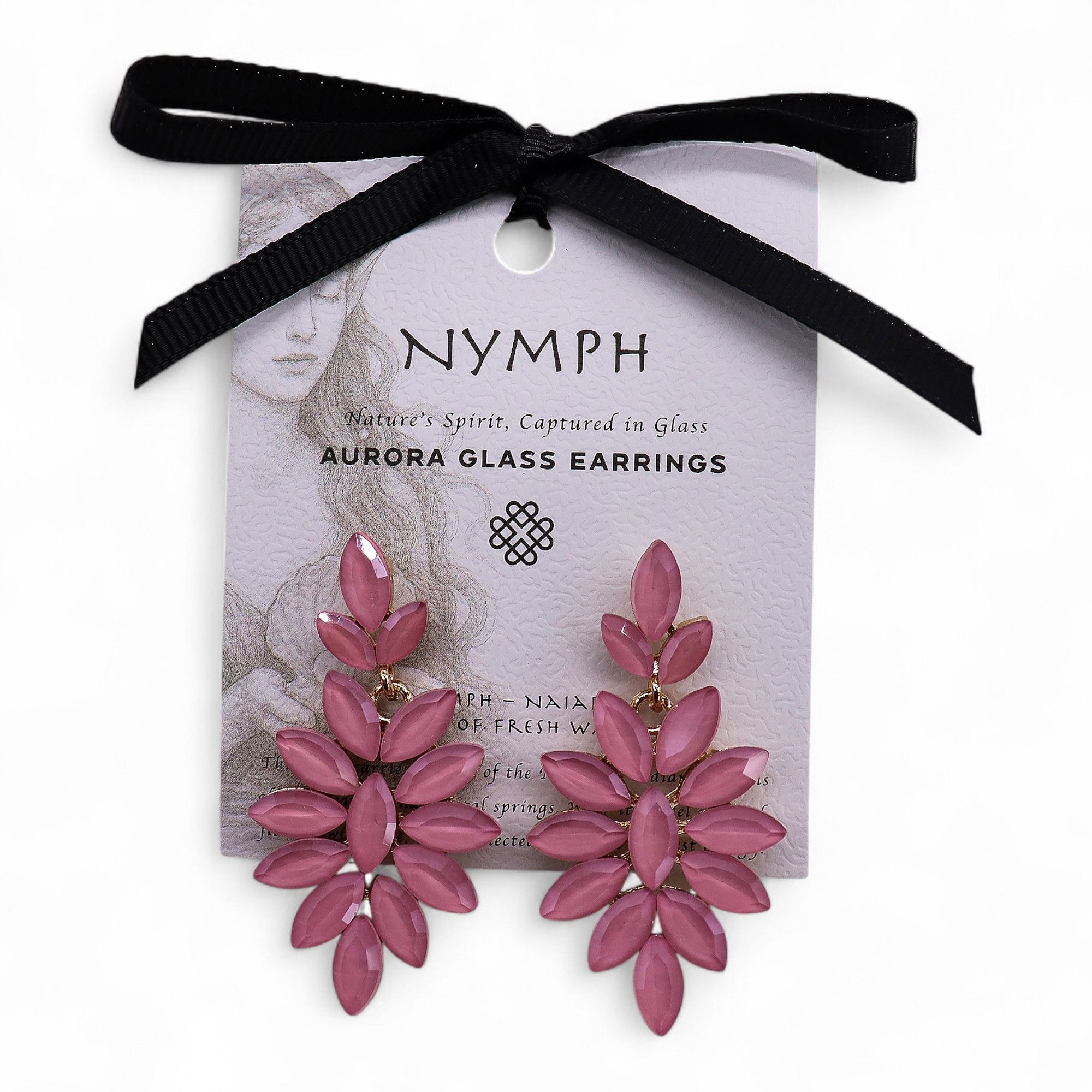 Pendientes de Cristal Vintage - Largo - Cuarzo Rosa - Imagen 3