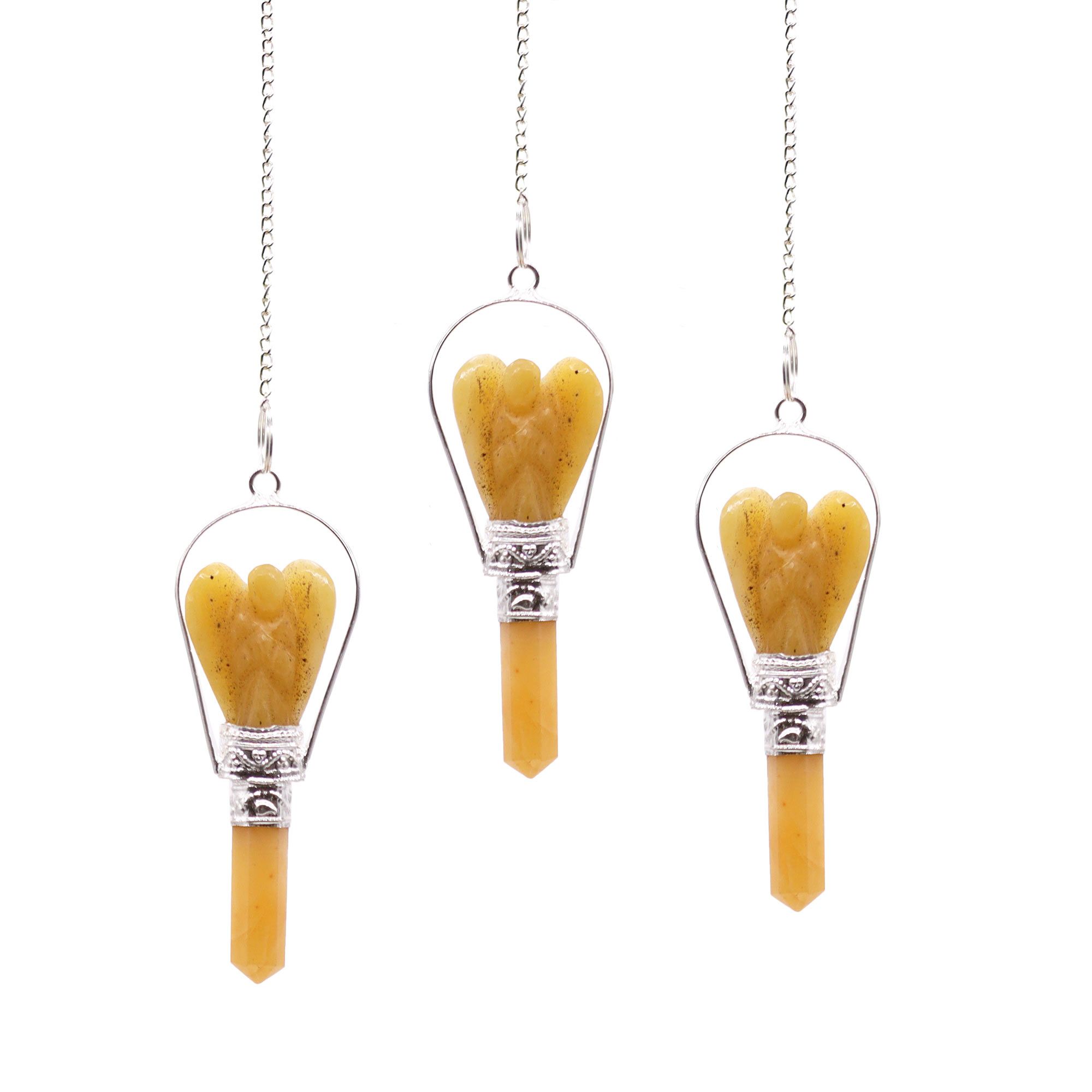 Péndulo de ángel con anillo de cuarzo amarillo - Imagen 4