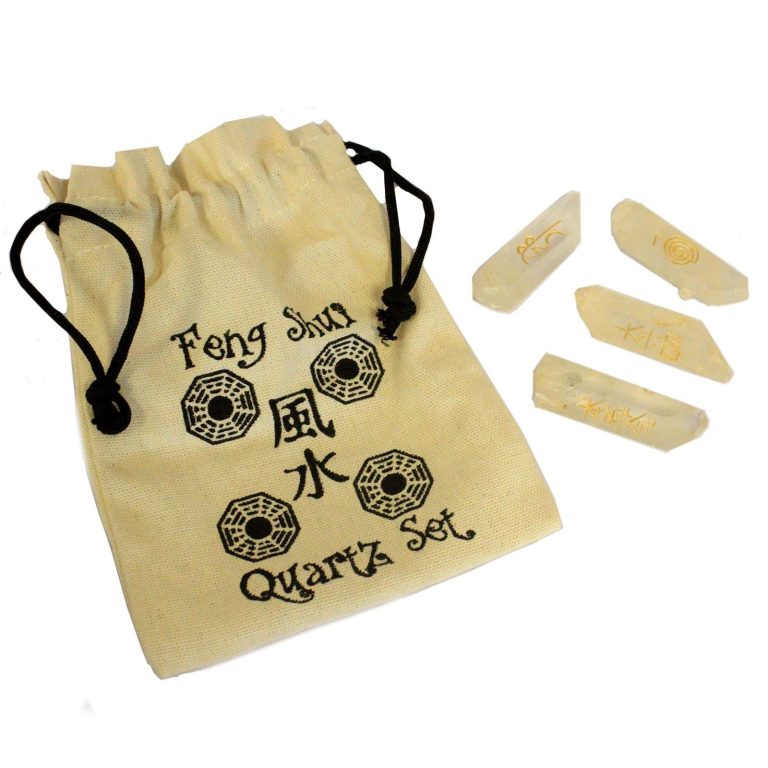 Bolsa con piedras de chakra y cuarzo