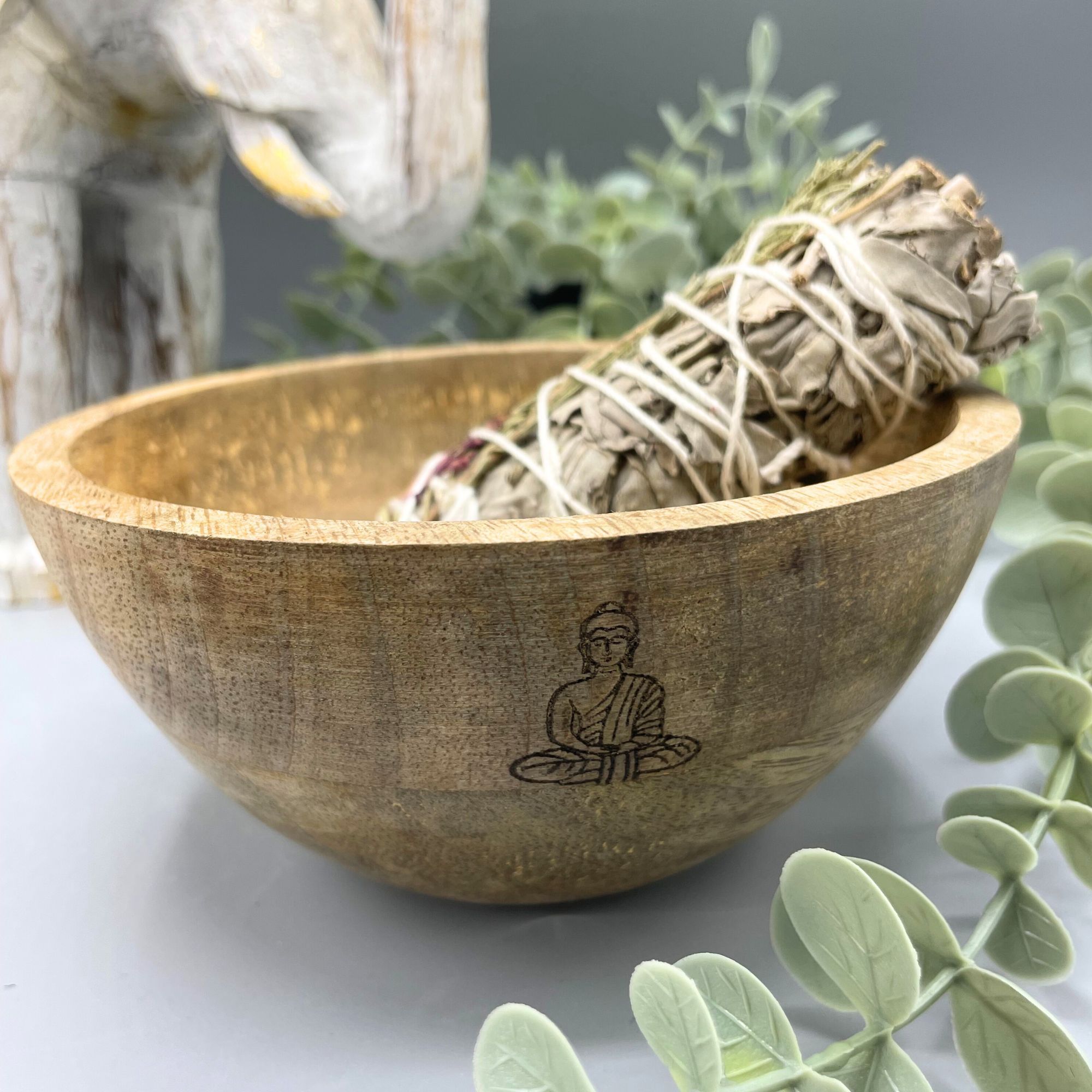 Cuenco de Madera para Ofrendas y Rituales - Buda - 13x7cm - Imagen 2