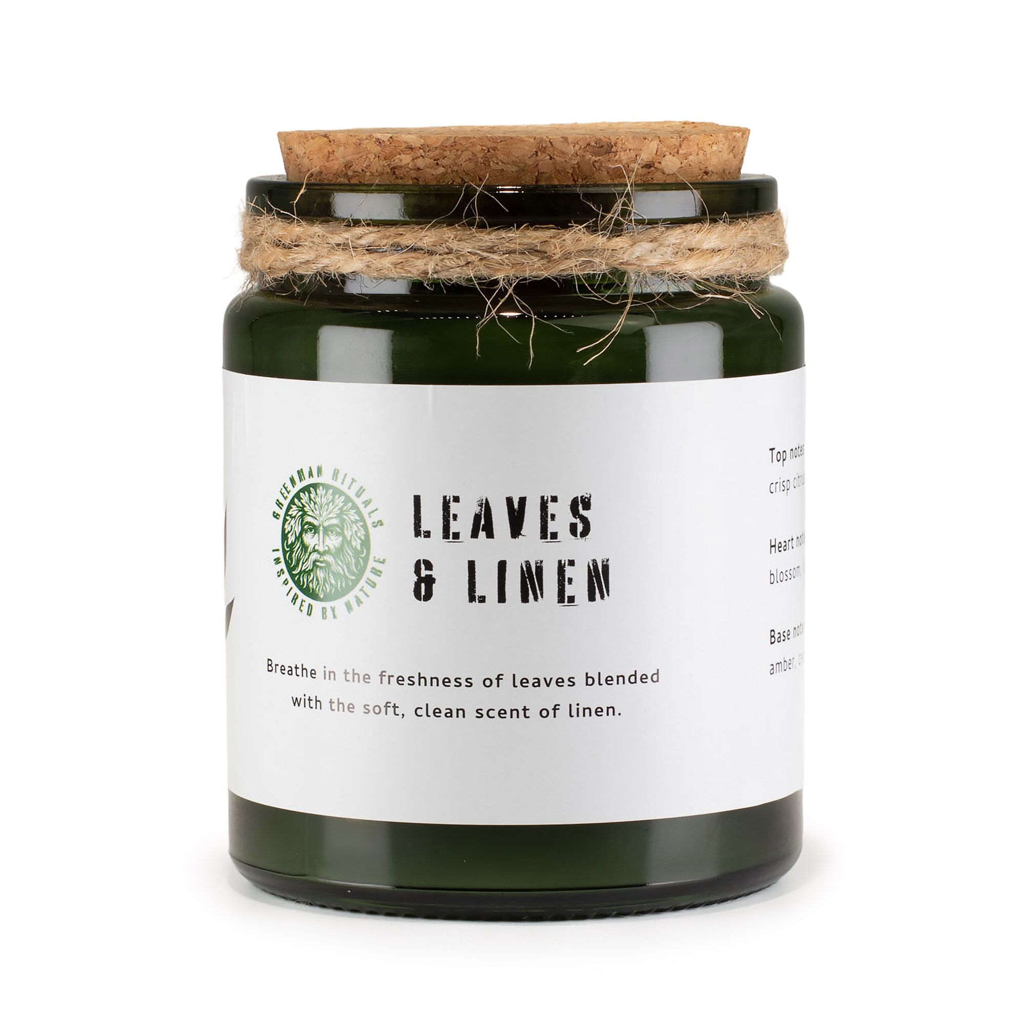 Greenman Woodwick Soy Candle - Hojas y Lino - Imagen 2