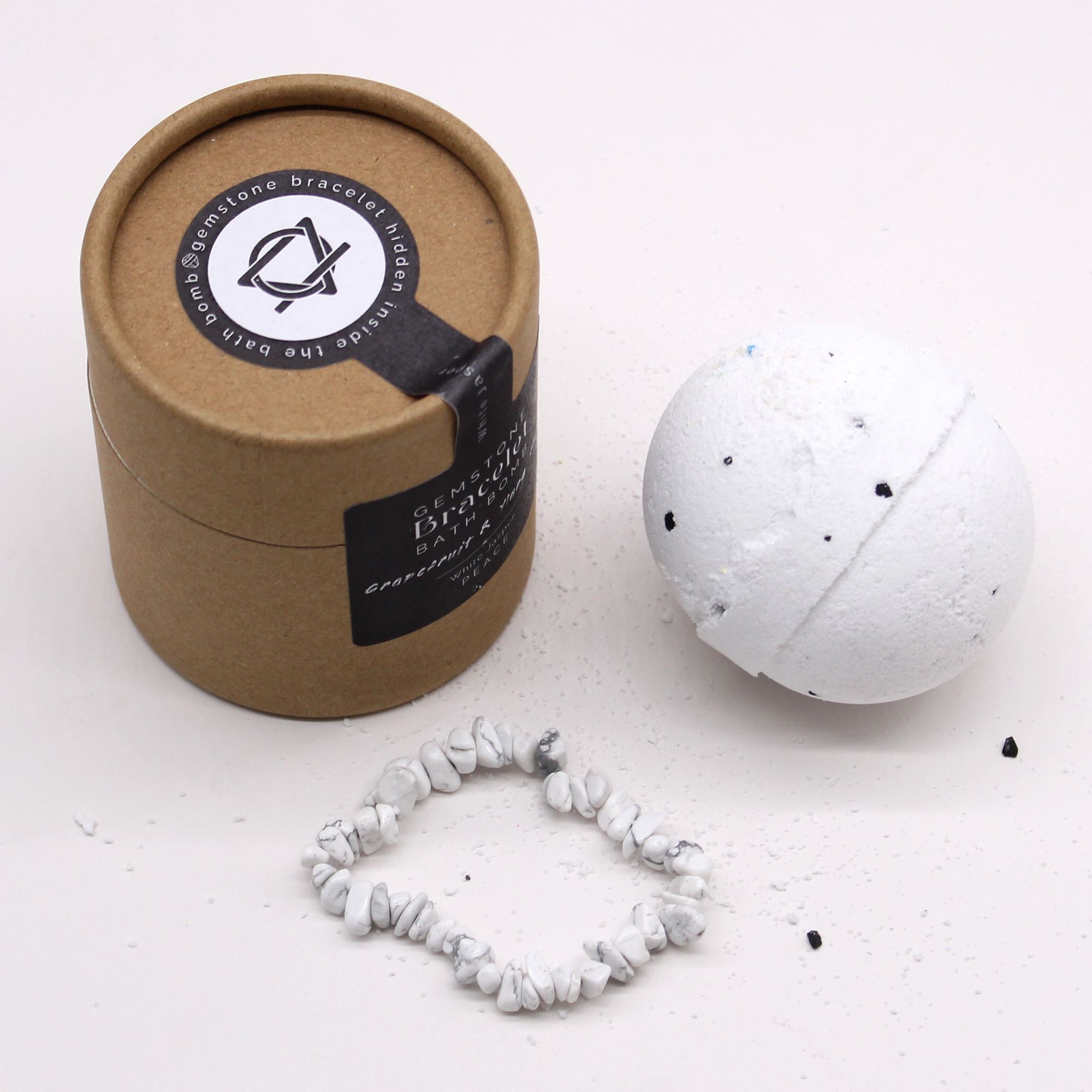 Bomba de baño con pulsera de gemas de jaspe blanco - Imagen 7