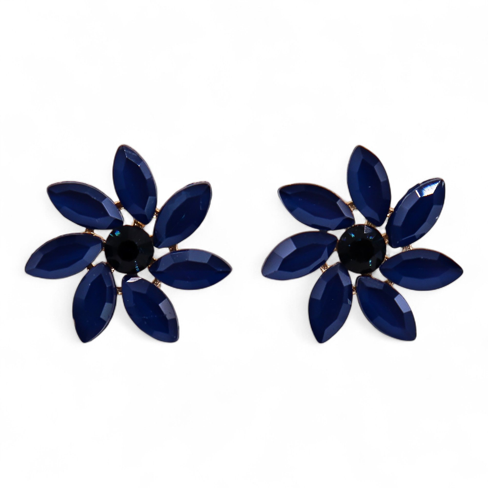 Pendientes de Cristal Vintage - Flores - Azul - Imagen 2