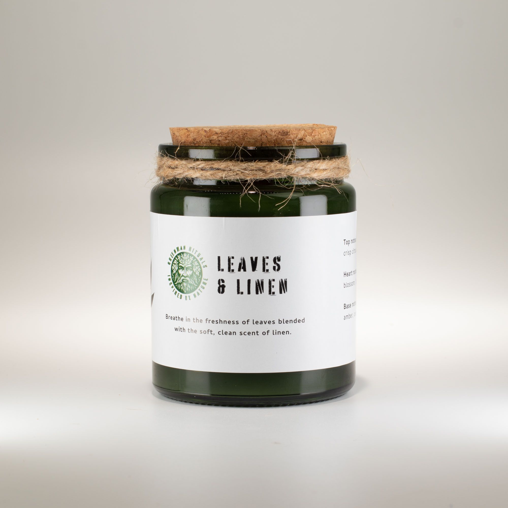 Greenman Woodwick Soy Candle - Hojas y Lino - Imagen 4