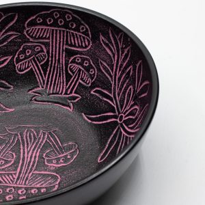 Cuenco tibetano de aluminio - Hongo Mágico - Rosa (20 cm)
