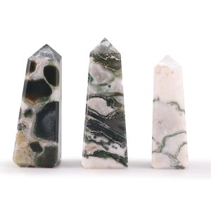 Puntas de obelisco de piedra preciosa aproximadamente 5 cm - ágata musgosa