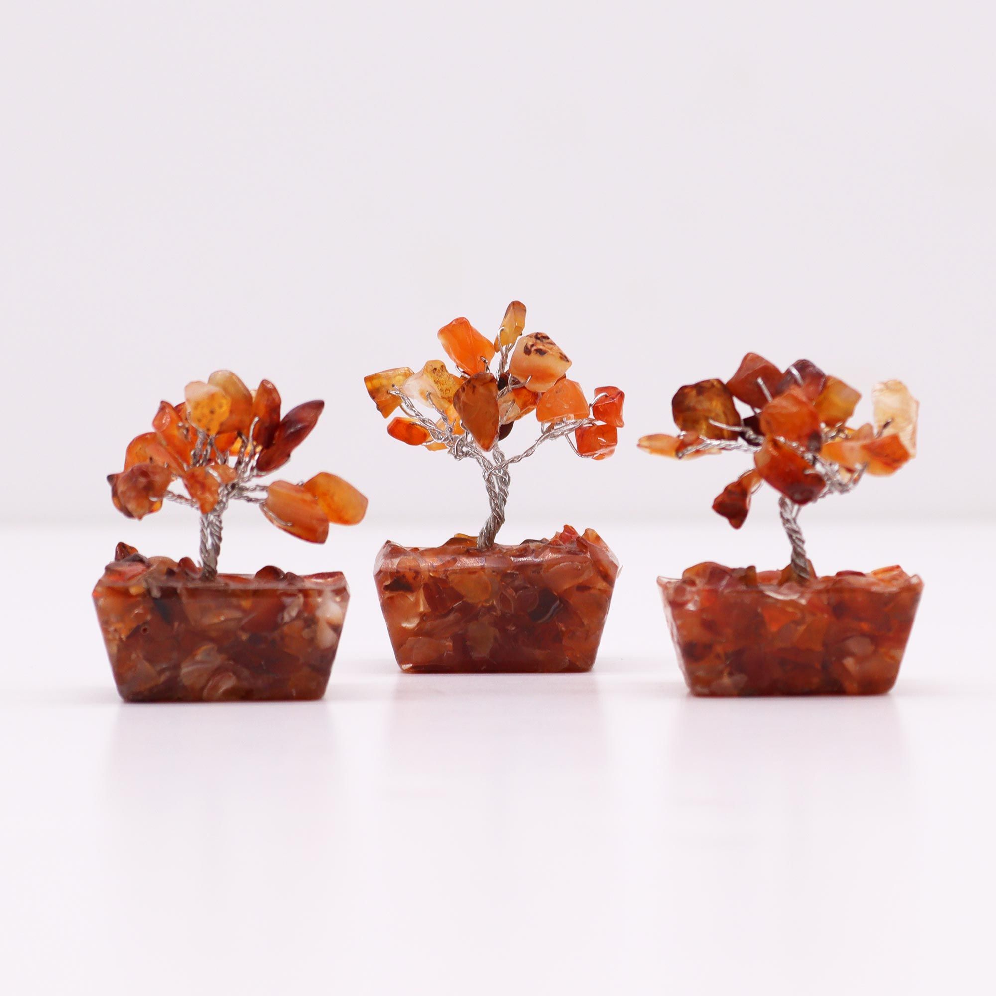Mini árbol de piedras preciosas sobre base de orgonita - Cornalina (15 piedras) - Imagen 6