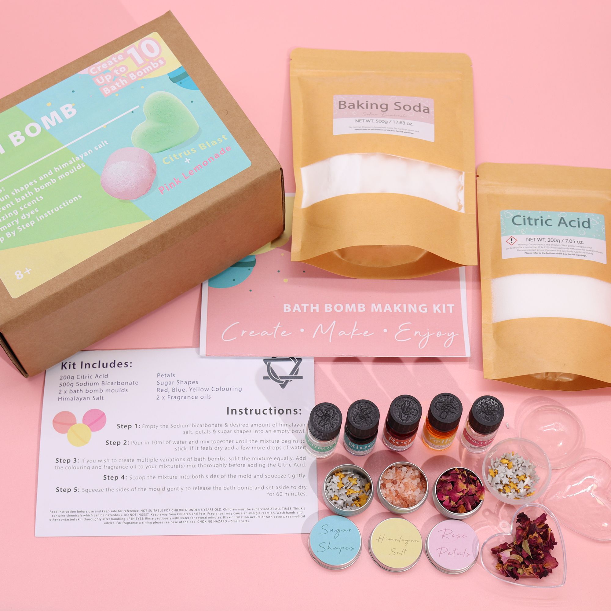Kit de bombas de baño: limonada rosa y explosión de cítricos - Imagen 2