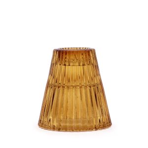 Portavelas reversible para cena / vela de té - Ámbar antiguo