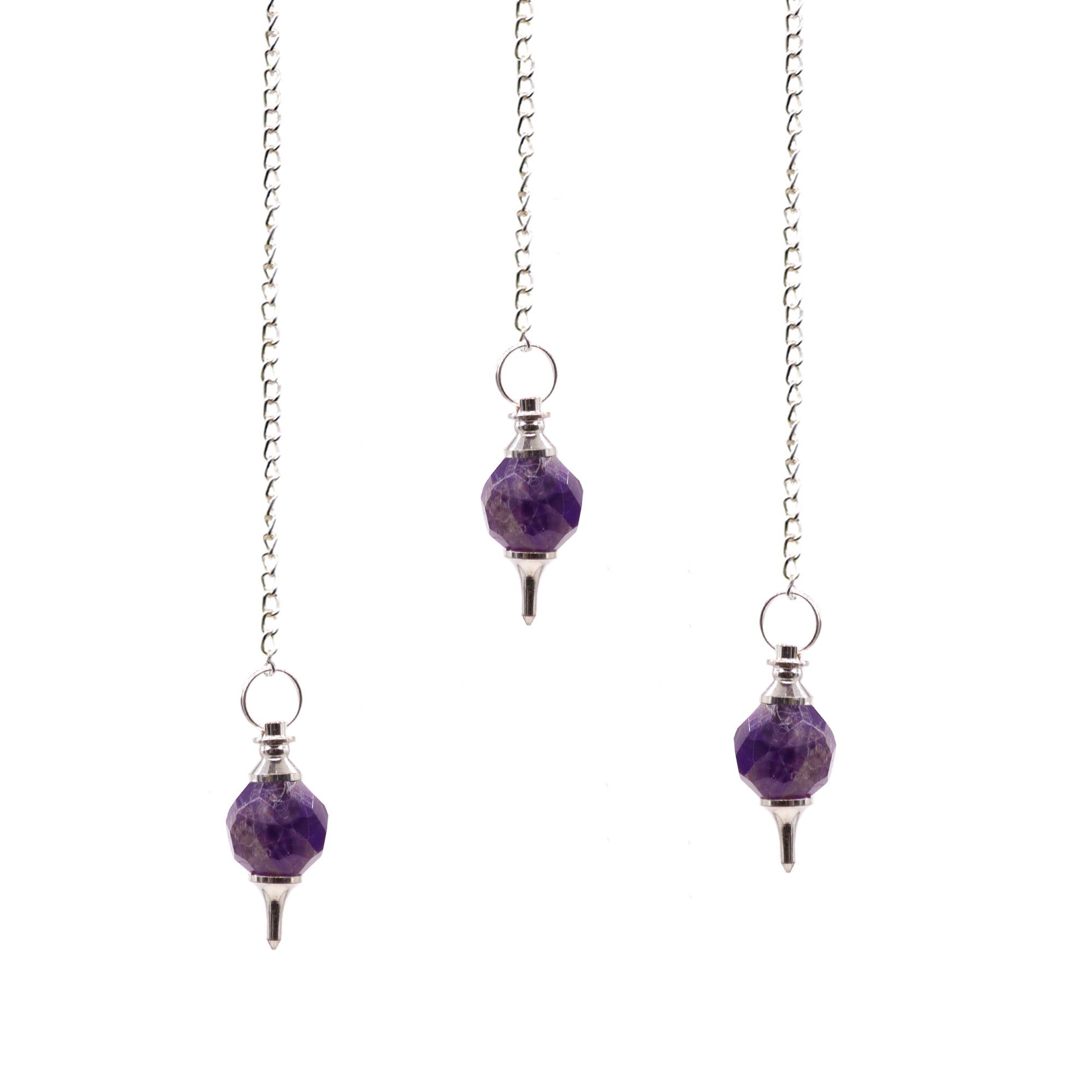 Facted Gemstone Pendulum - Amethyst - Imagen 3